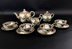 1930s Italian Signed Ceramic Hand-Painted Tea Set