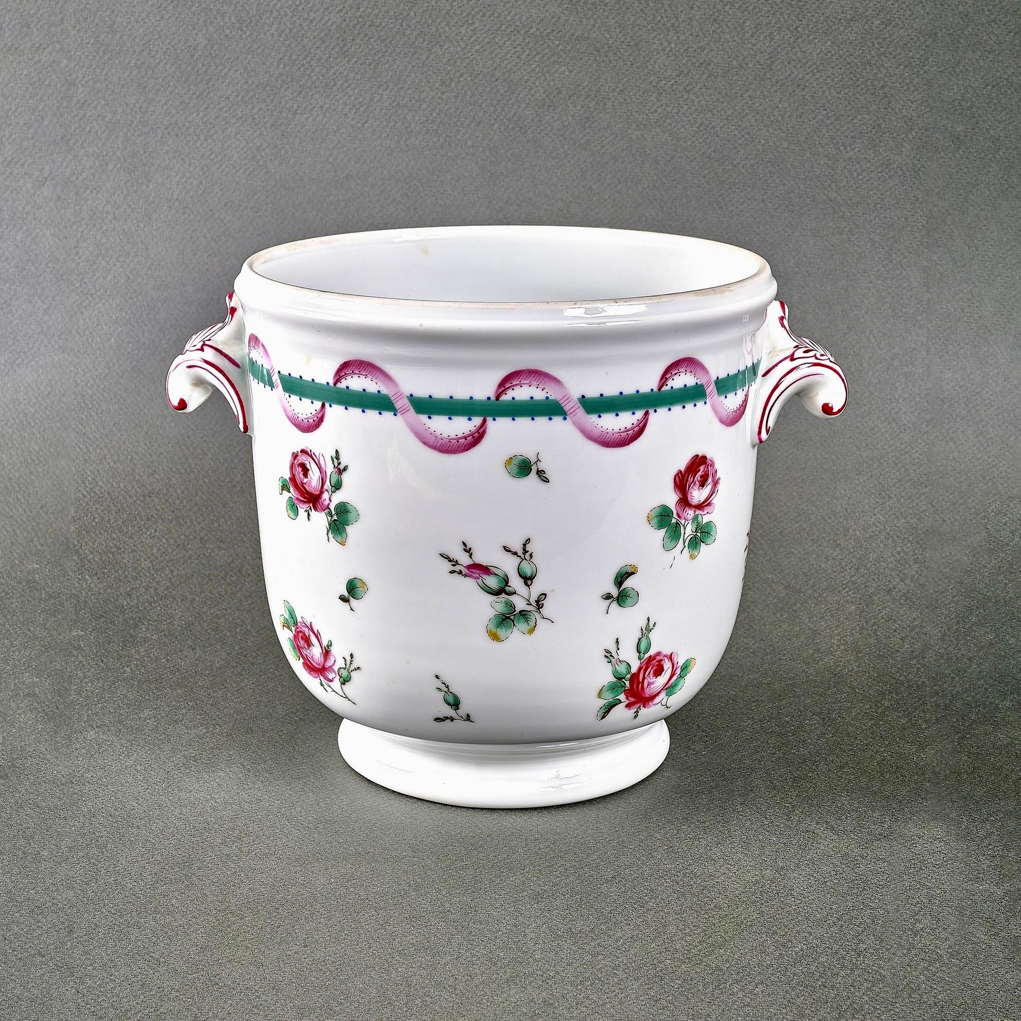 Cache-pot italien des années 1930 signé Richard Ginori et peint à la main Bon état - En vente à Roma, IT