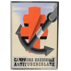 Italian Medical Futurist Sketch of a Poster of a Campaing to Fight Tuberculosis