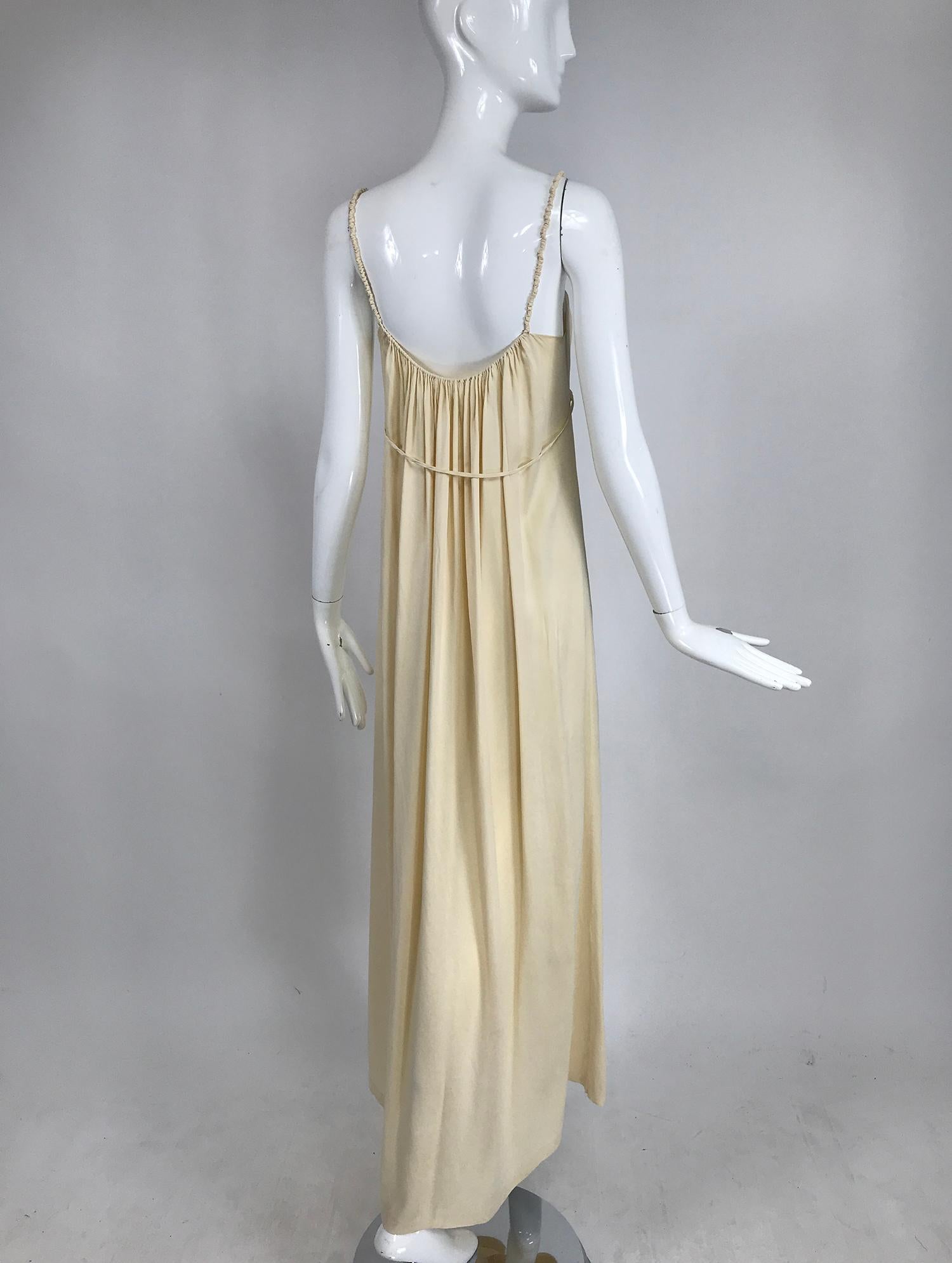 Women's 1930s Ivory Crepe de Chine Applique Gown 