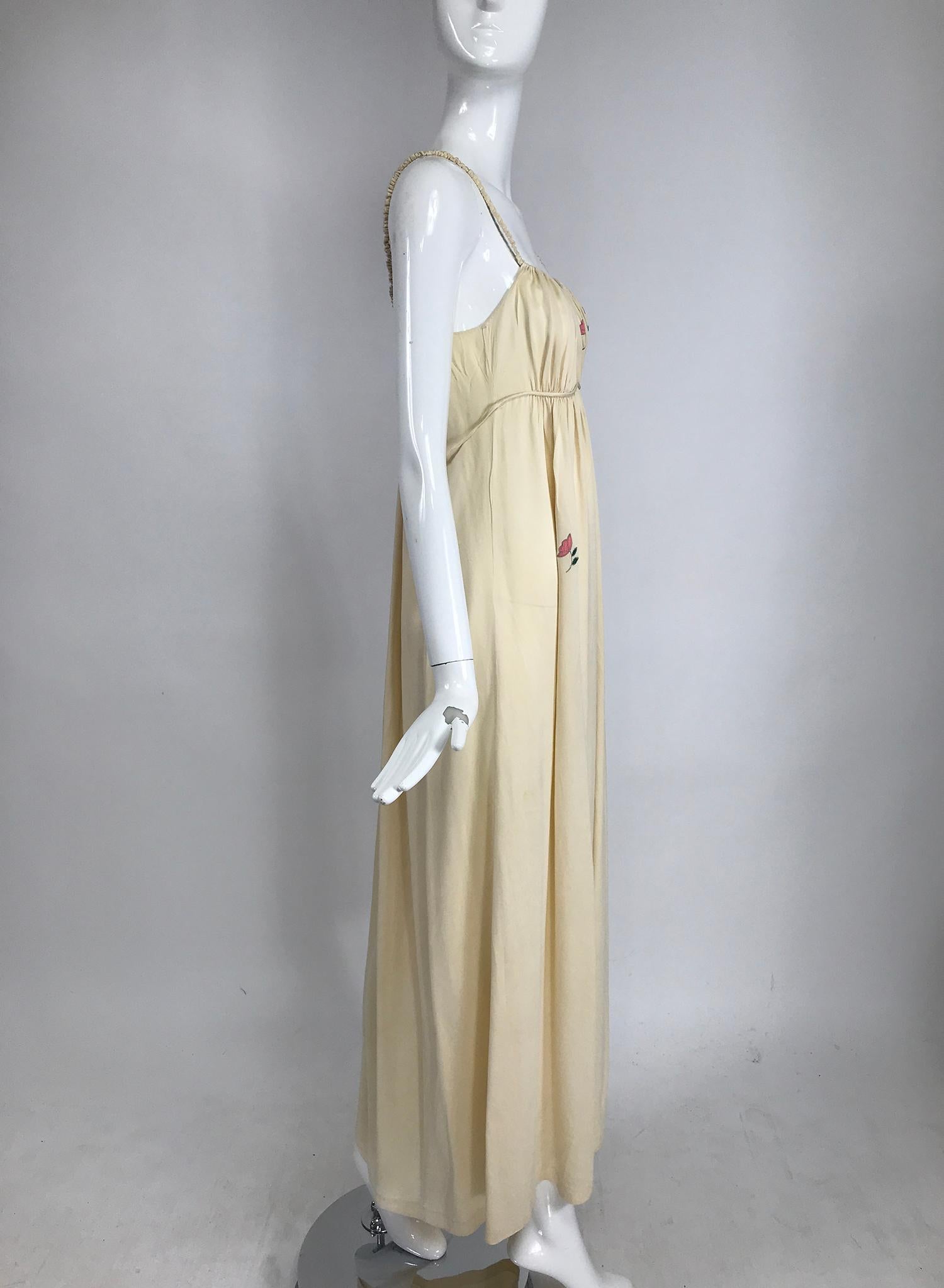 1930s Ivory Crepe de Chine Applique Gown  2