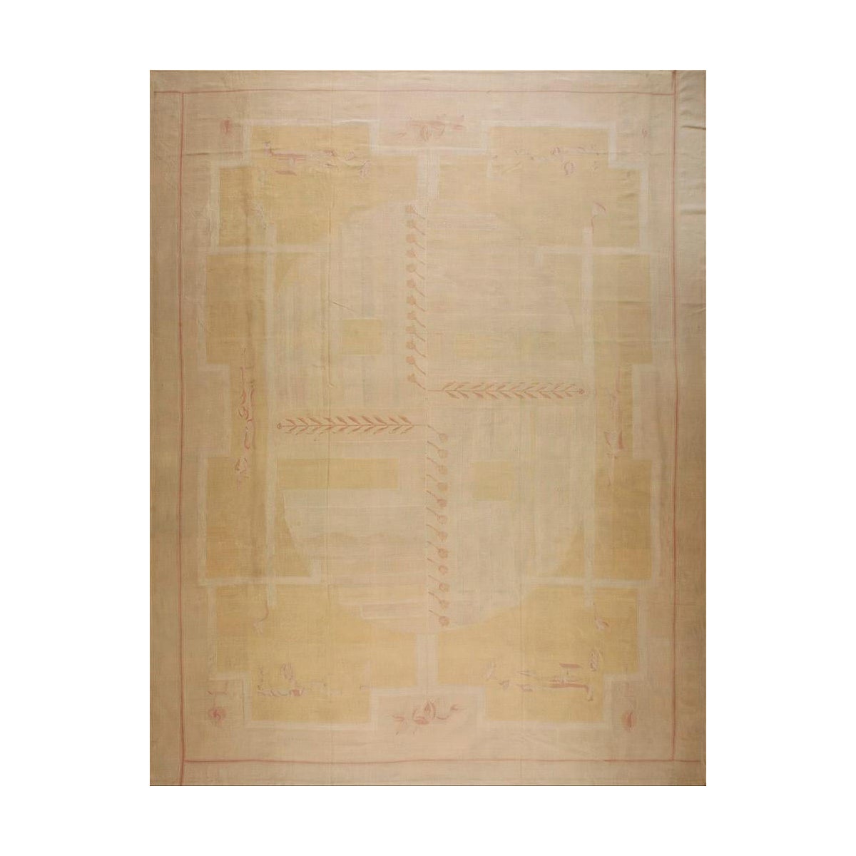 1930er Jahre Elfenbein Geometrisch Abstrakt Antike Europäische Art Deco Teppich 12
10 "x16
8" Teppich im Angebot