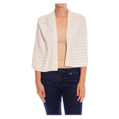 1930S Ivory Rayon Crepe Pintucked Short Shoulder Cape