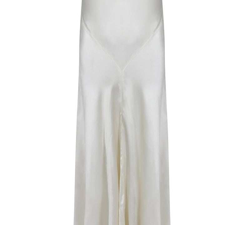 1930s Ivory Satin Wedding Dress For Sale 1