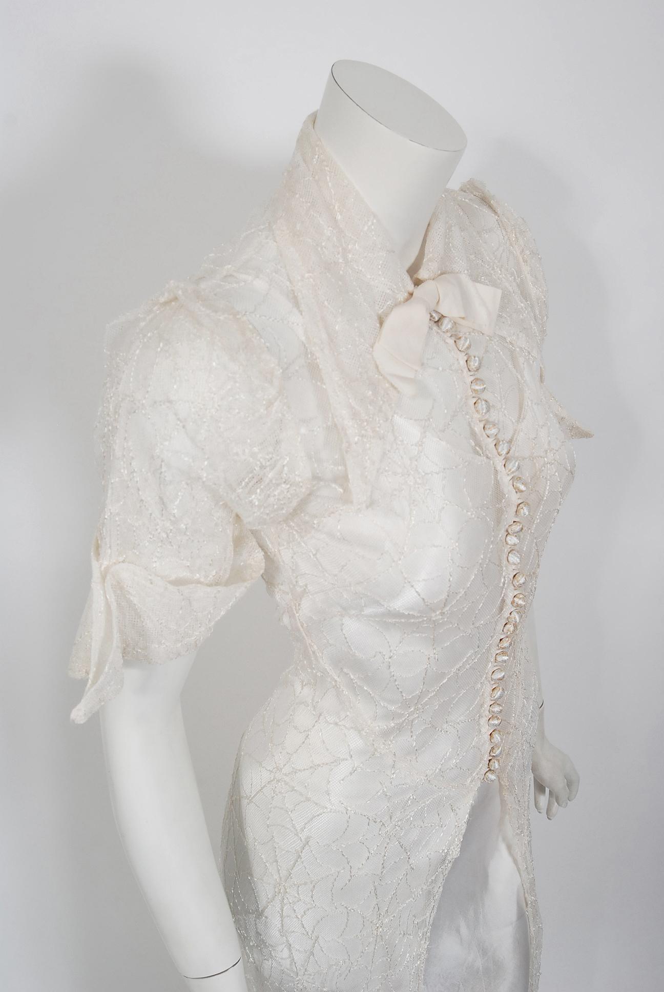 white spider web dress