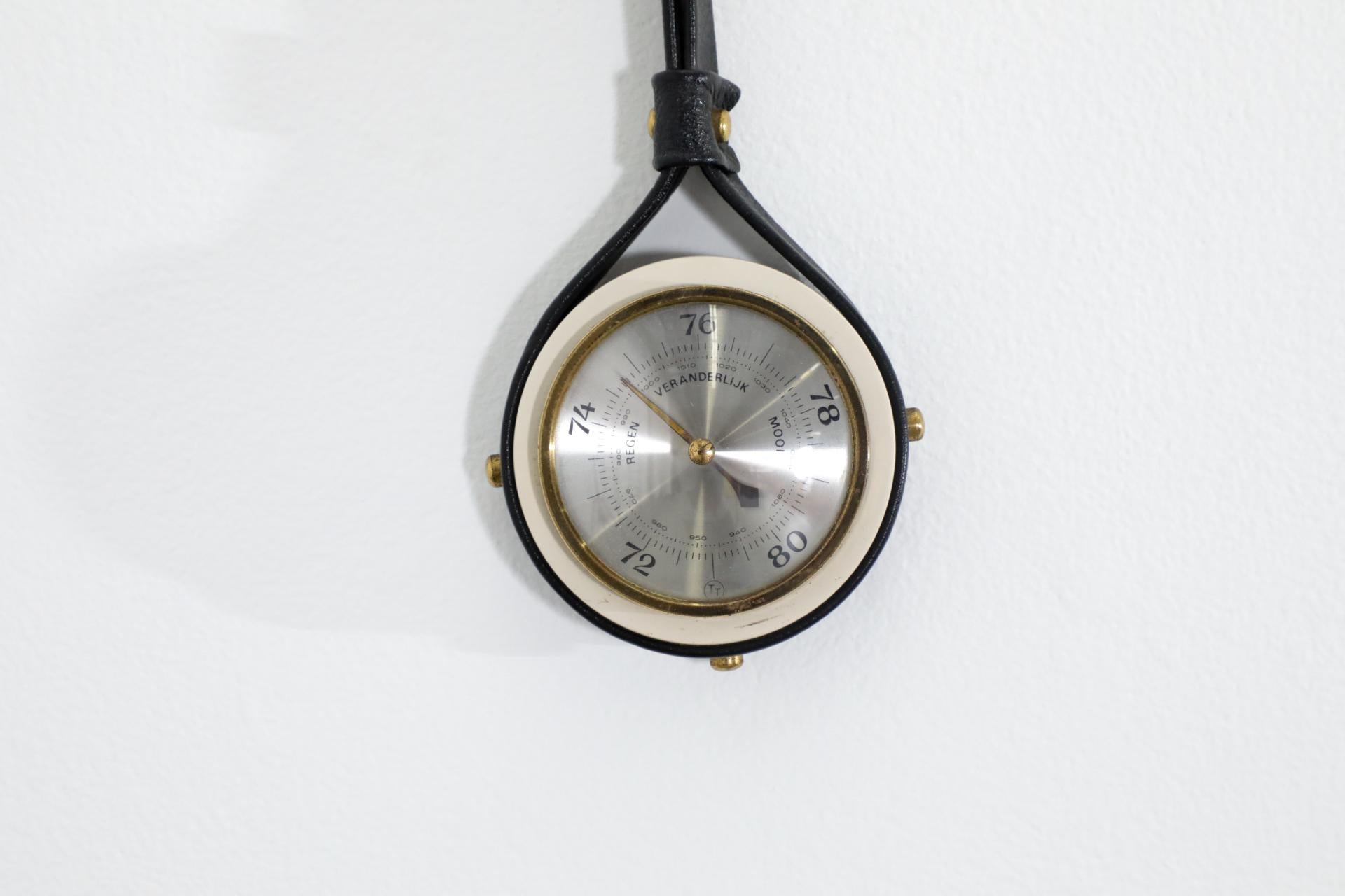 Barometer im Stil von Jacques Adnet aus den 1930er Jahren von Dirk Muller (Messing) im Angebot