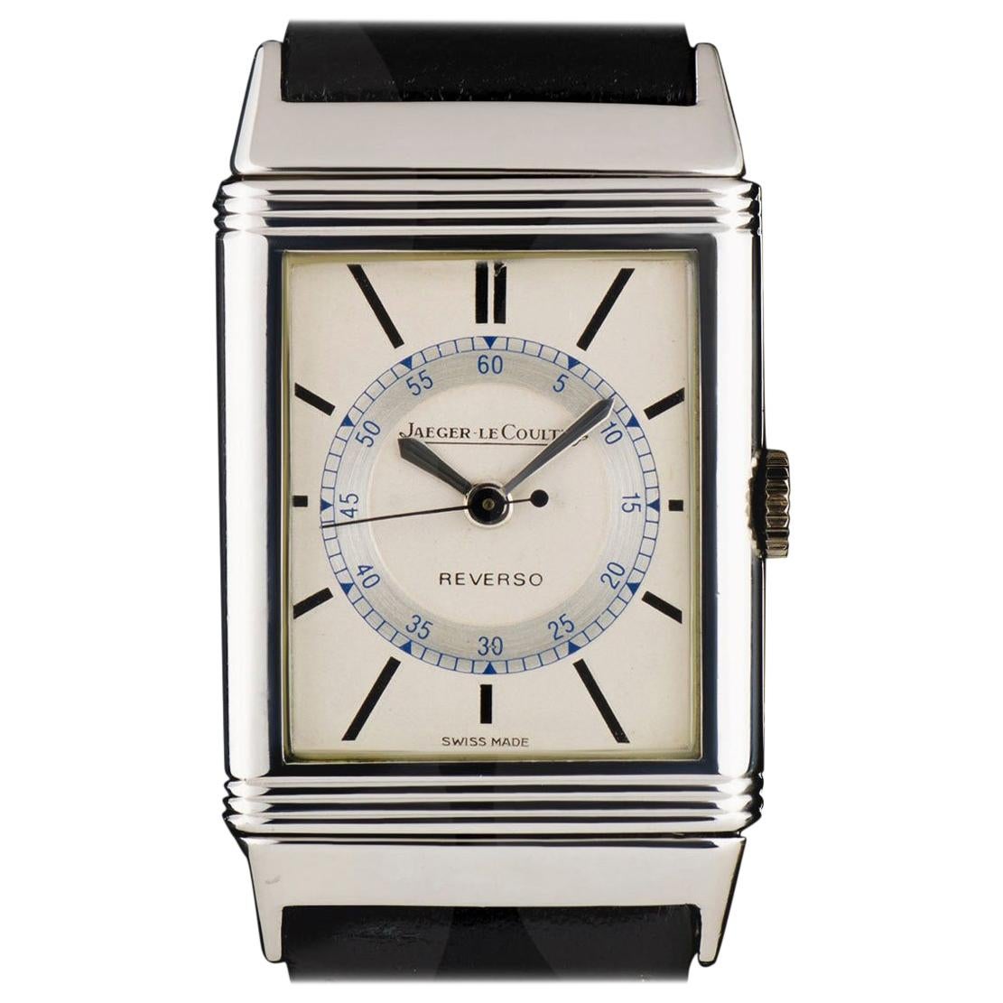 1930s Jaeger LeCoultre Reverso Vintage Steel Silver Dial Manual Wind