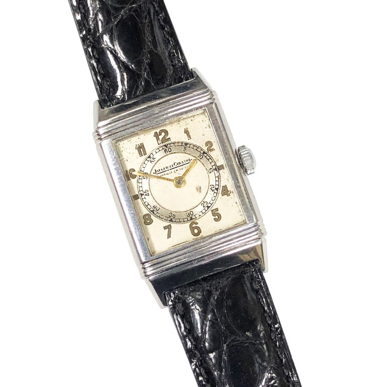 1930s Jaeger LeCoultre Steel Reverso Mechanical Wristwatch at 1stDibs