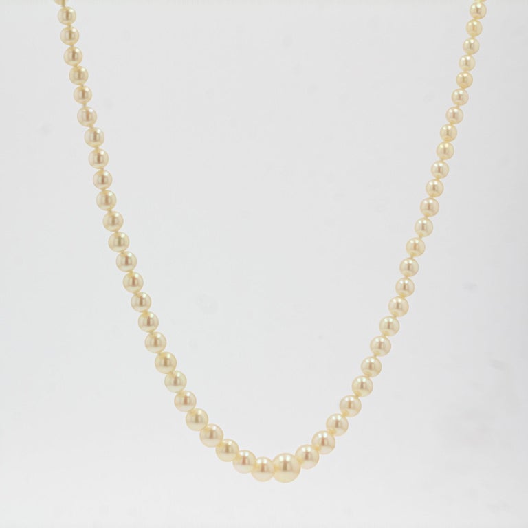 1930s Japanese Cultured Round White Pearl Necklace at 1stDibs | 1930s ...
