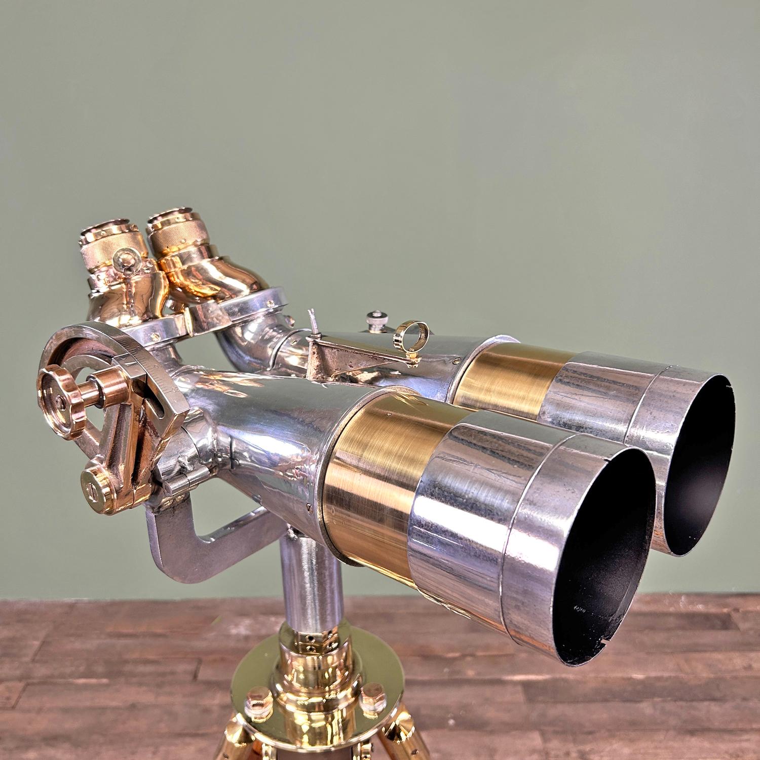 Aluminum 1930's Japanese WW2 Nippon Kogaku Bronze & Aluminium 60° Inclined binoculars