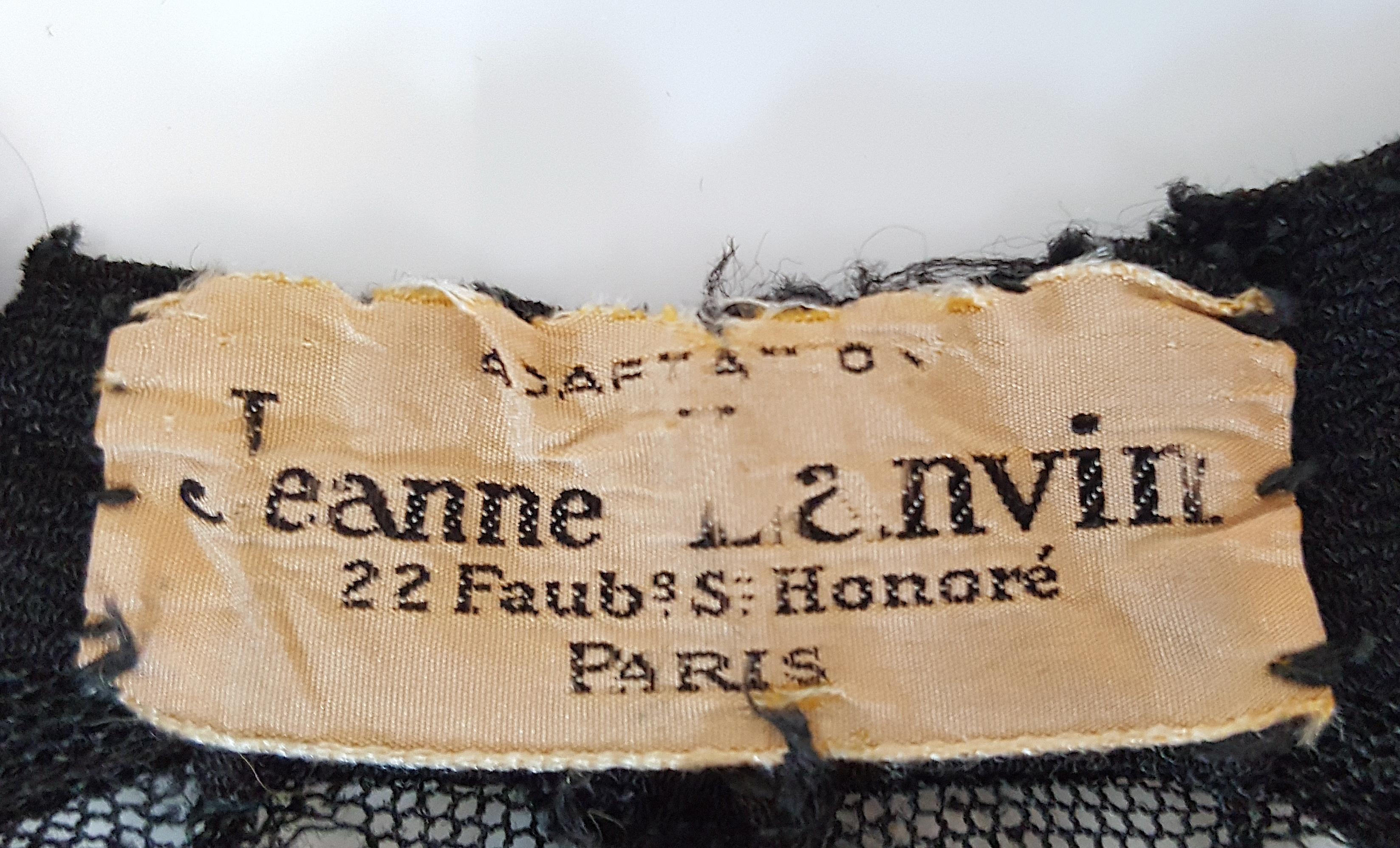 Veste de soirée noire JeanneLavinParis Art Déco en tulle et soie CoutureAdaptation des années 1930 Pour femmes en vente