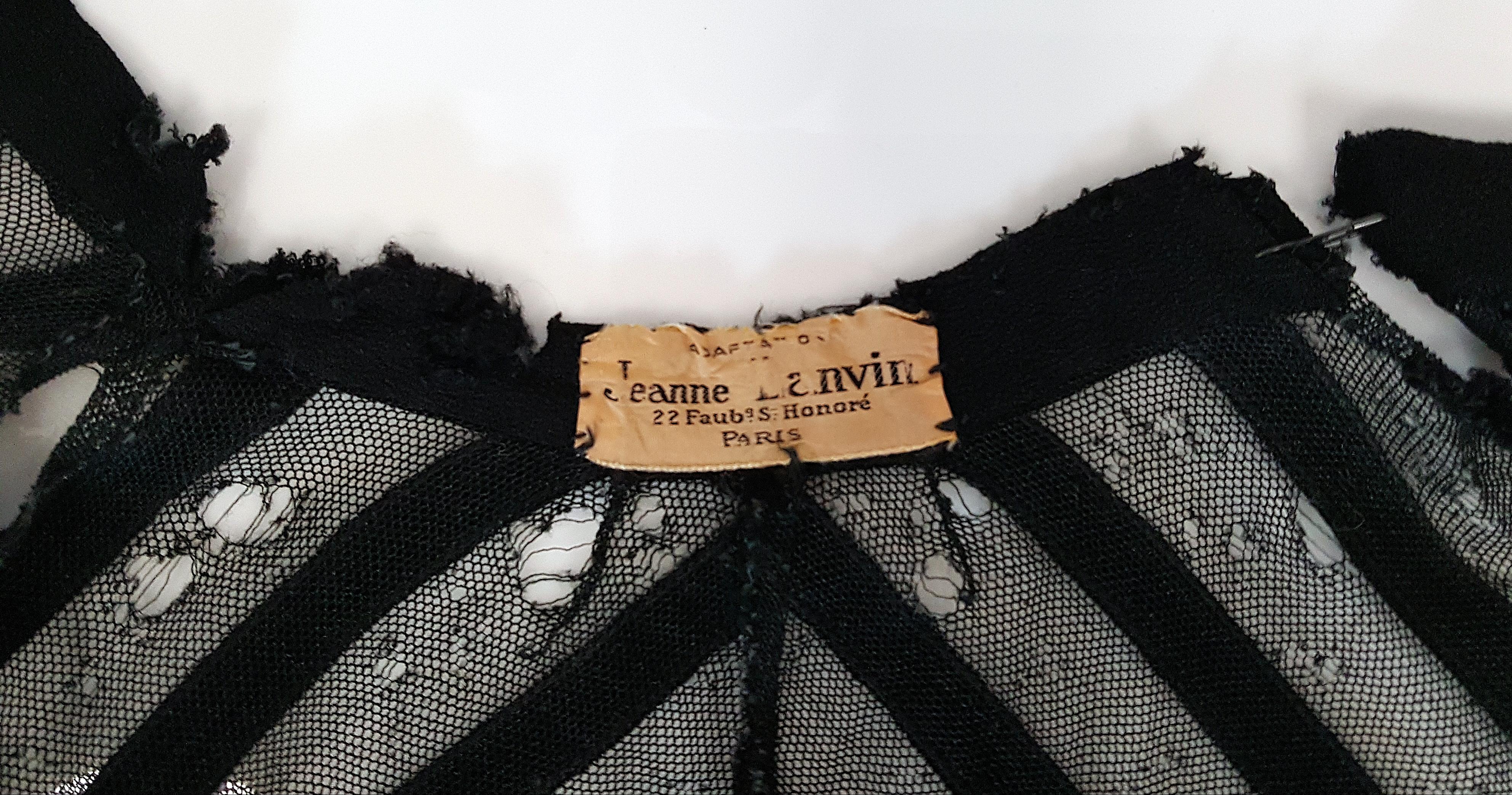 Veste de soirée noire JeanneLavinParis Art Déco en tulle et soie CoutureAdaptation des années 1930 en vente 1