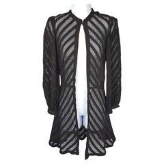 Used 1930s JeanneLavinParis ArtDeco TulleSilk CoutureAdaptation Black Evening Jacket