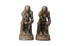 Fermalibri in ottone degli anni '30 dei fratelli Jenning, “The Thinkers”, un paio