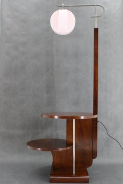 Jindrich Halabala Stehlampe in Nussbaum-Finish, 1930er Jahre, restauriert