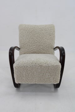 1930s Jindrich Halabala Thonet H-269 Armchair in Sheepskin, Restored
