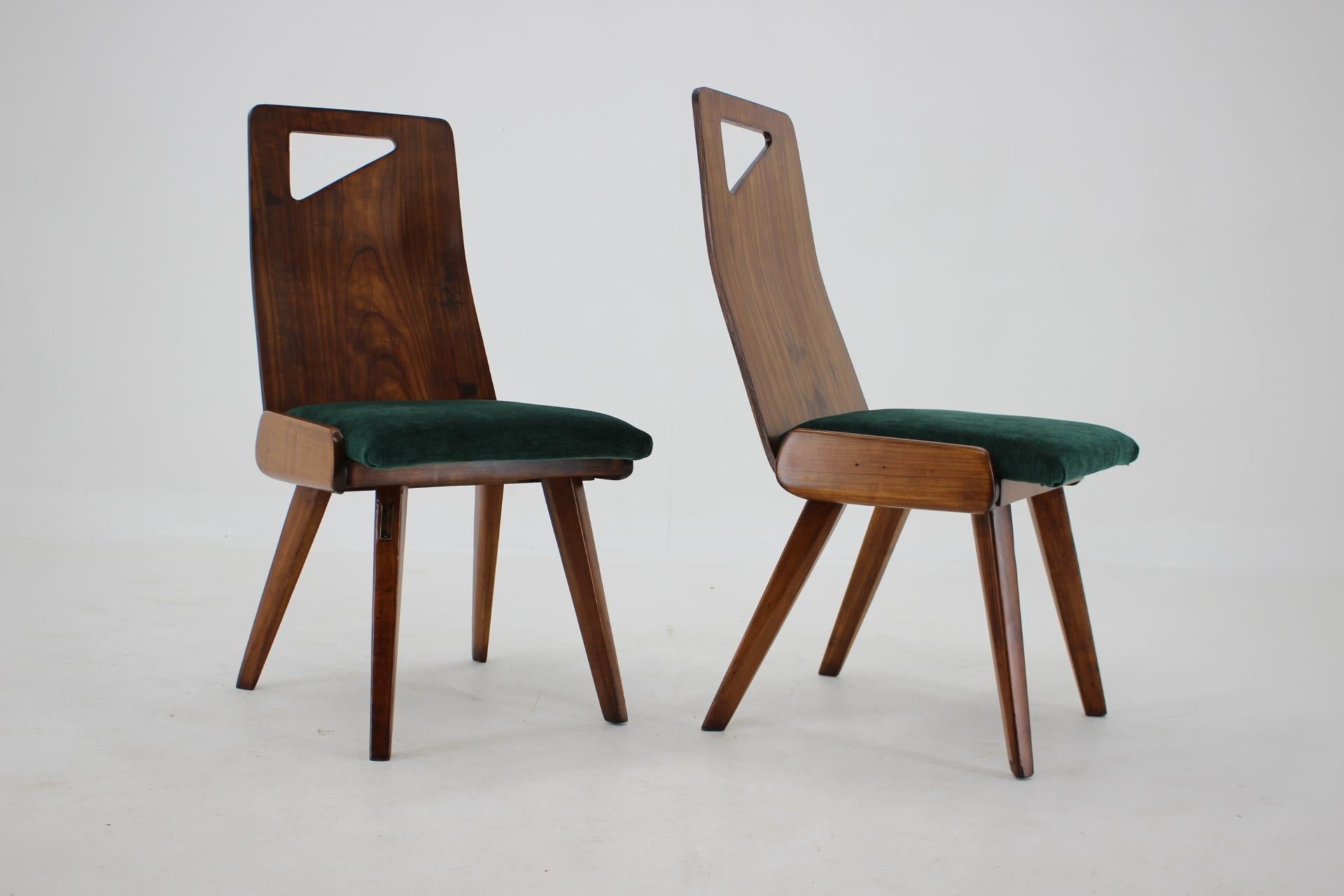 Mid-20th Century 1930s J.Kroha Set of 4 Very Rare Dining Chairs for Grand Hotel, Czechoslovakia For Sale