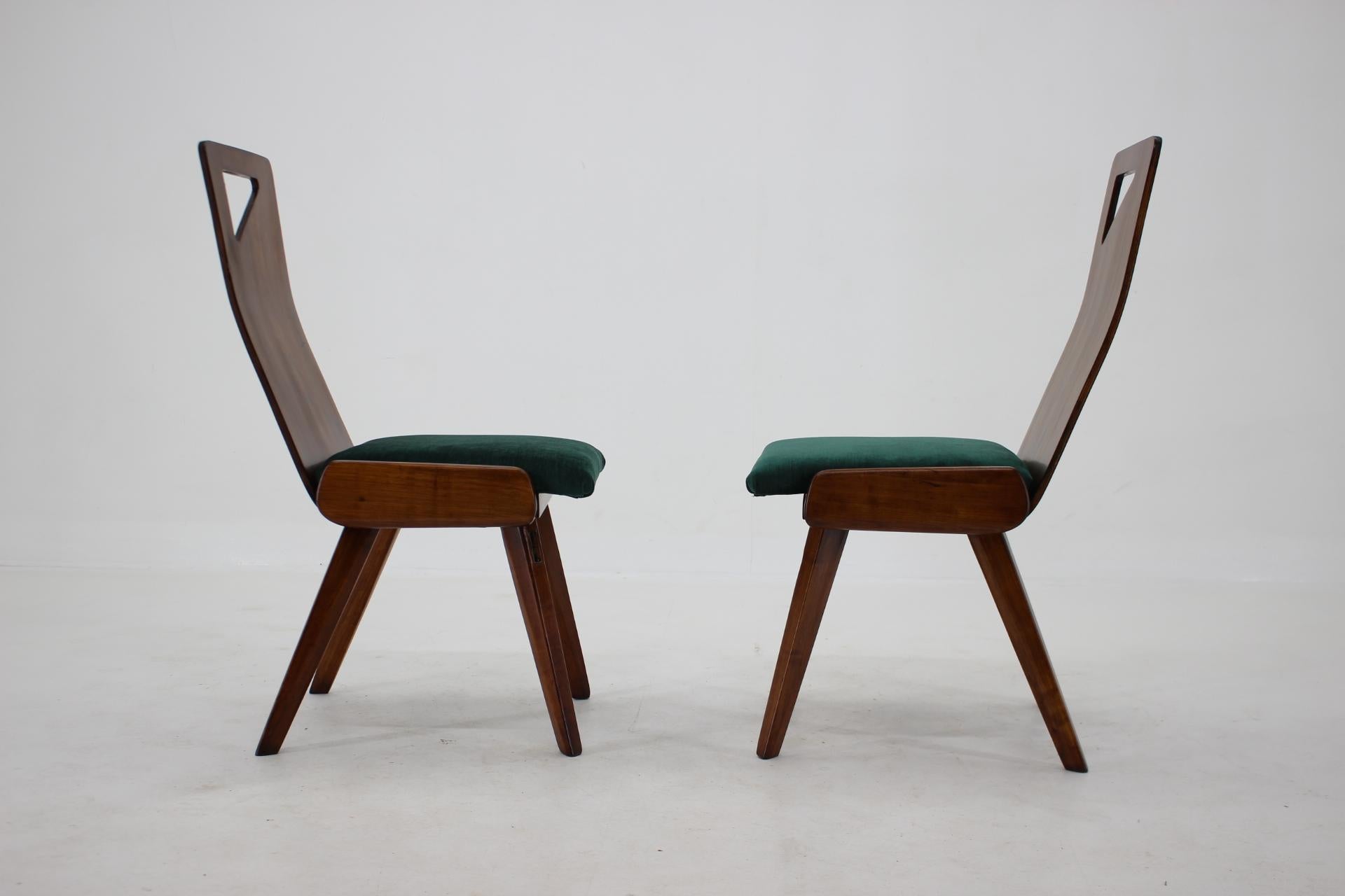 1930s J.Kroha Set of 4 Very Rare Dining Chairs for Grand Hotel, Czechoslovakia For Sale 2