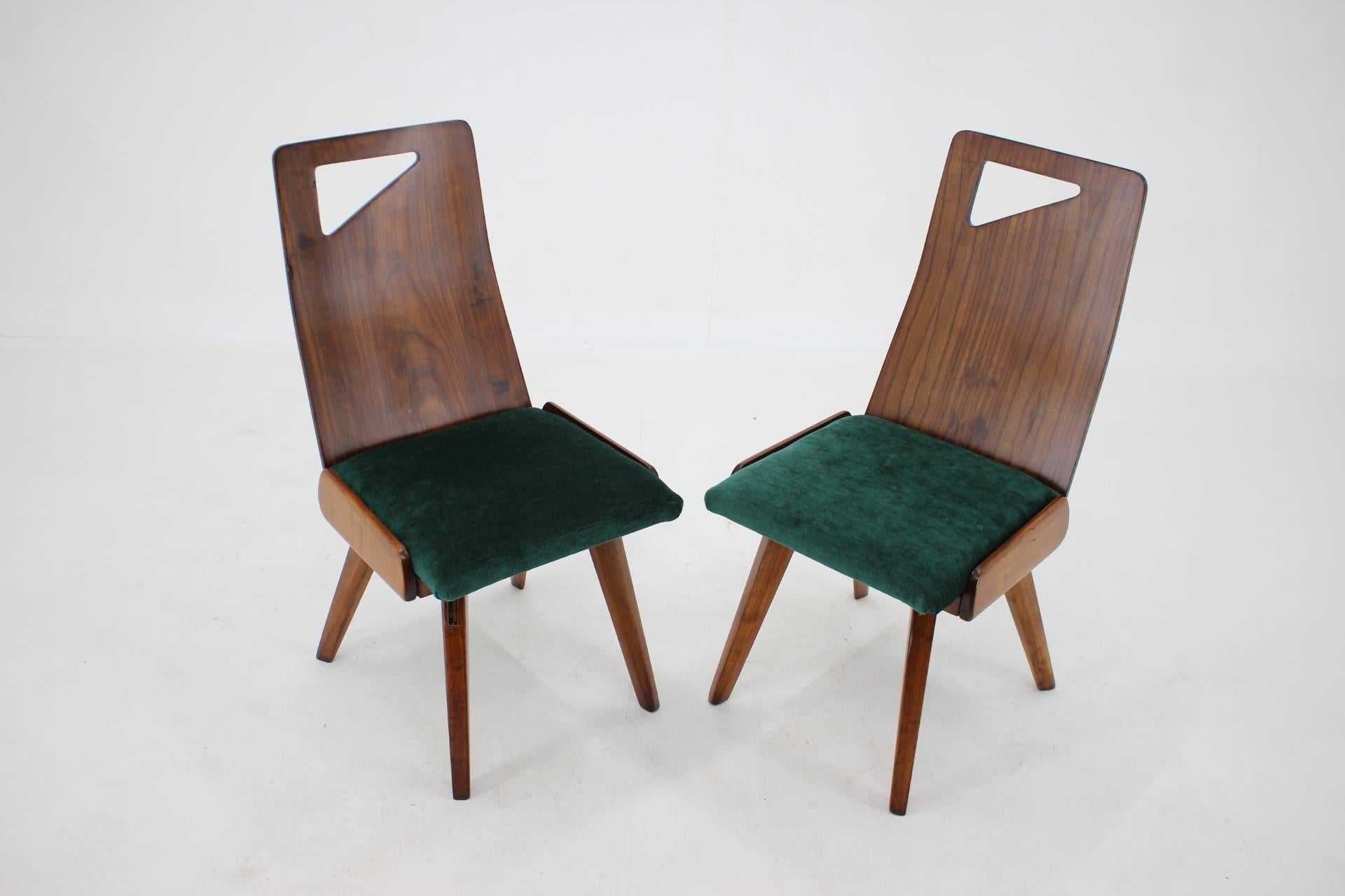 1930s J.Kroha Set of 4 Very Rare Dining Chairs for Grand Hotel, Czechoslovakia For Sale 3