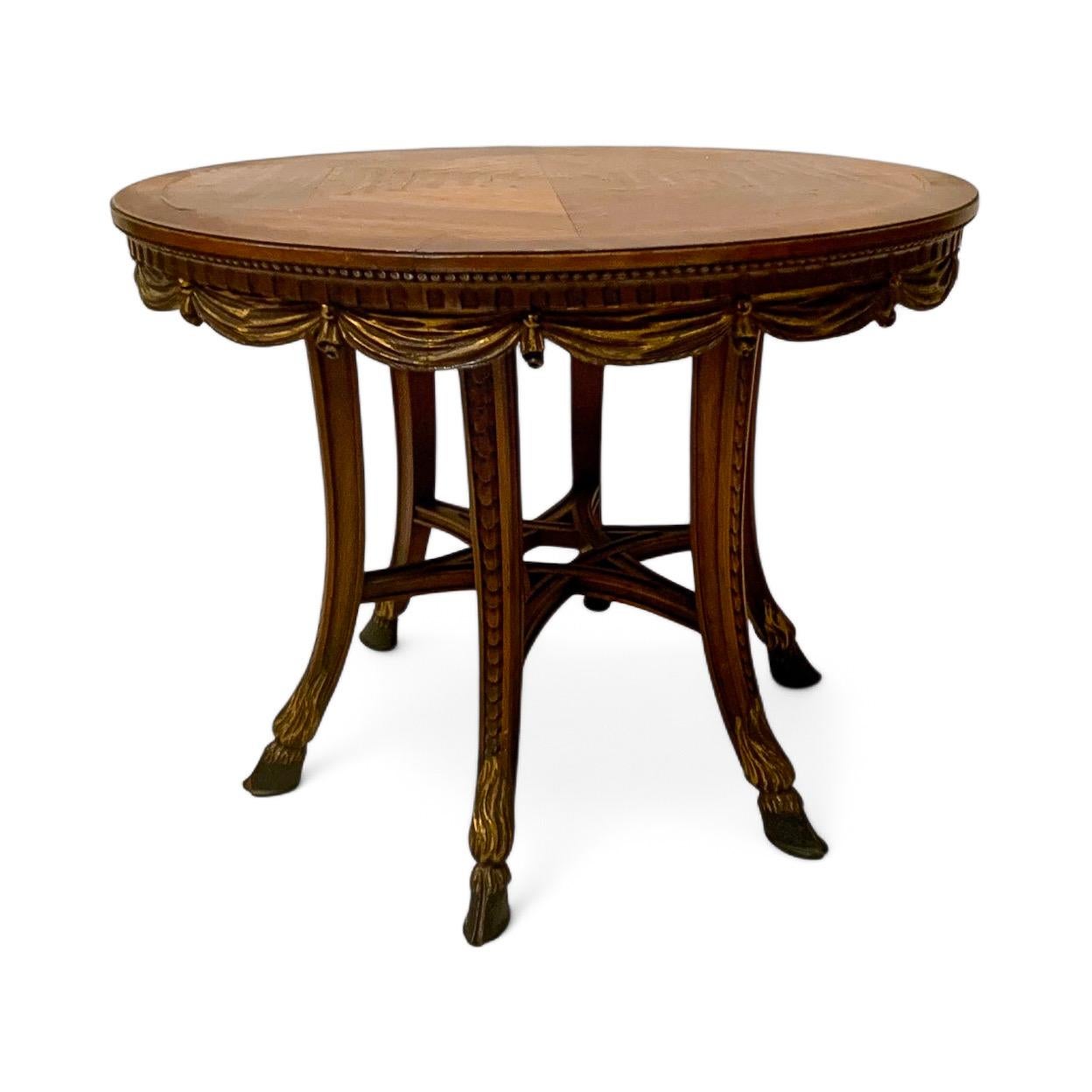 Mid-20th Century 1930s J.N. Slack New York Mahogany Neo-Classical Style Round Side Table For Sale