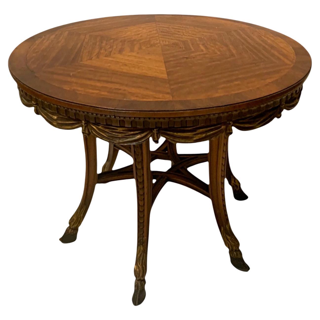 1930s J.N. Slack New York Mahogany Neo-Classical Style Round Side Table For Sale