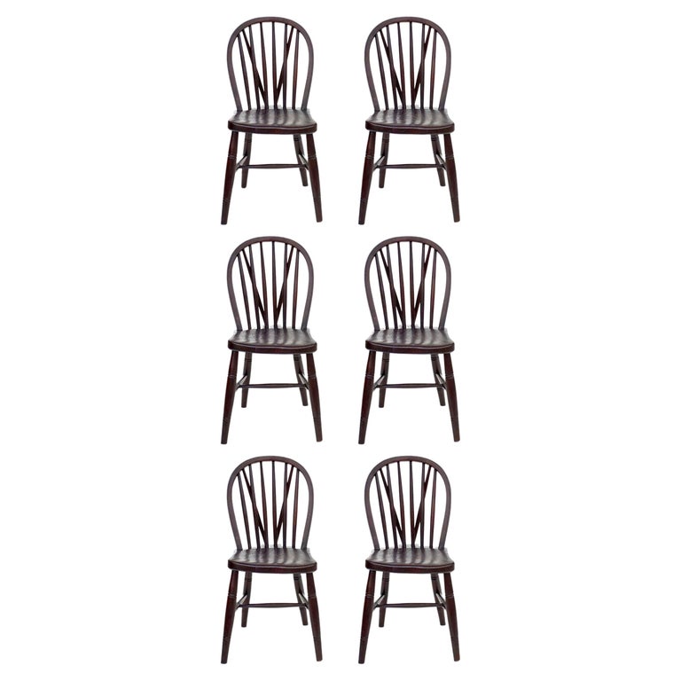 1930s John Gomm English Windsor Chair Set of 6 For Sale
