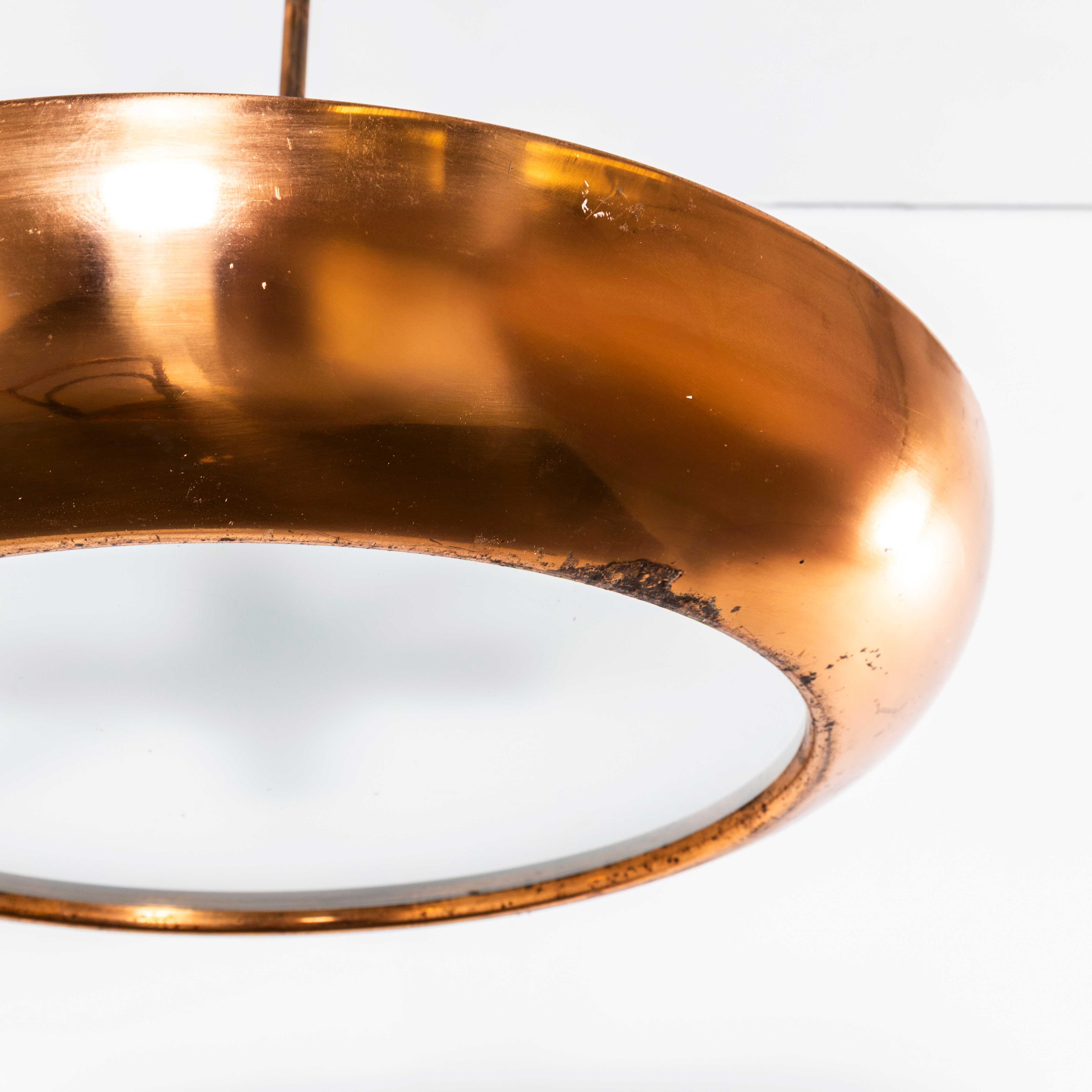 Lampada a sospensione in rame Josef Hurka degli anni '30 - Napoko in vendita 1