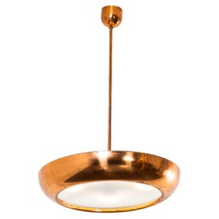 Lampada a sospensione in rame Josef Hurka degli anni '30 - Napoko