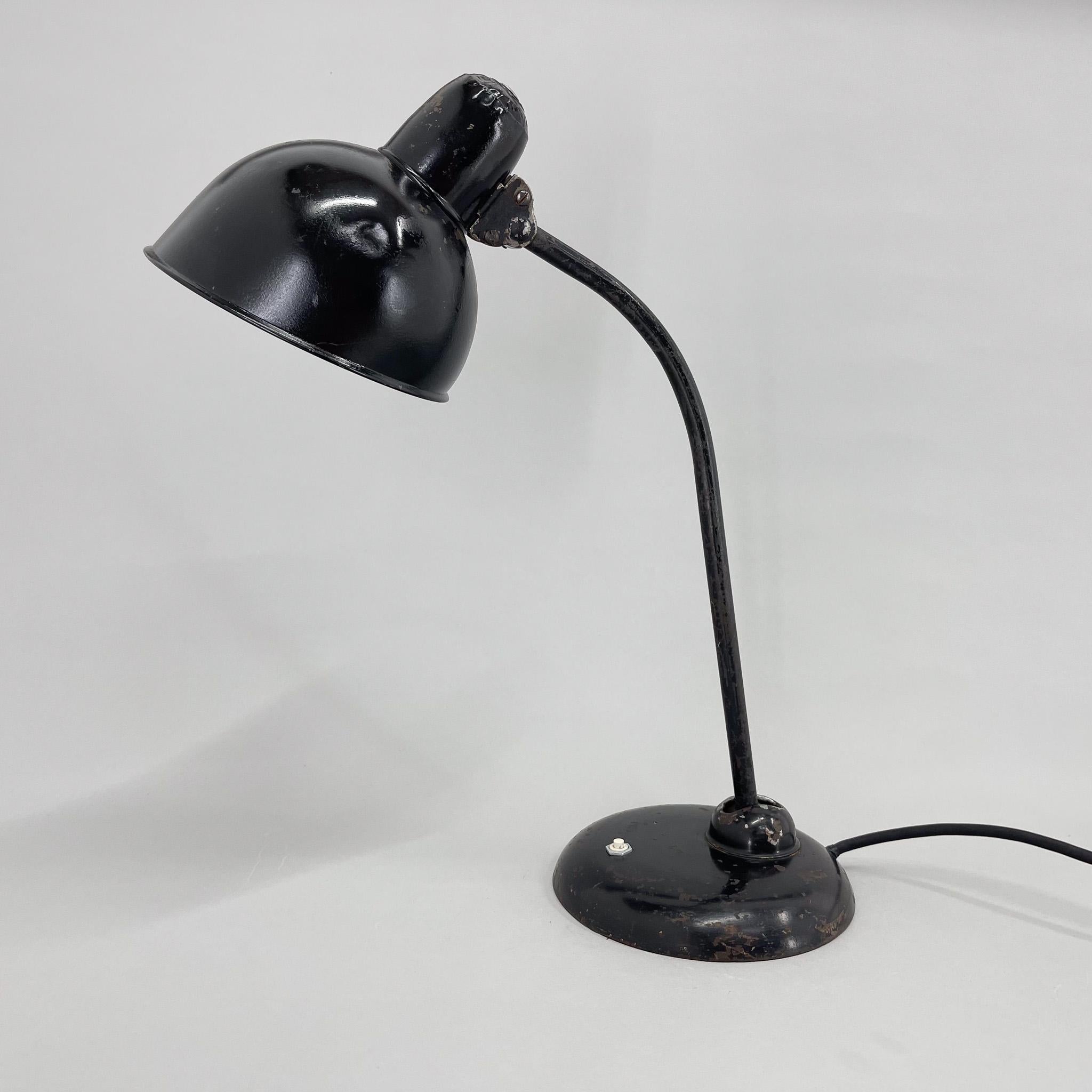 Metal 1930s Kaiser Table Lamp Designed by Christian Dell, Germany, Marked