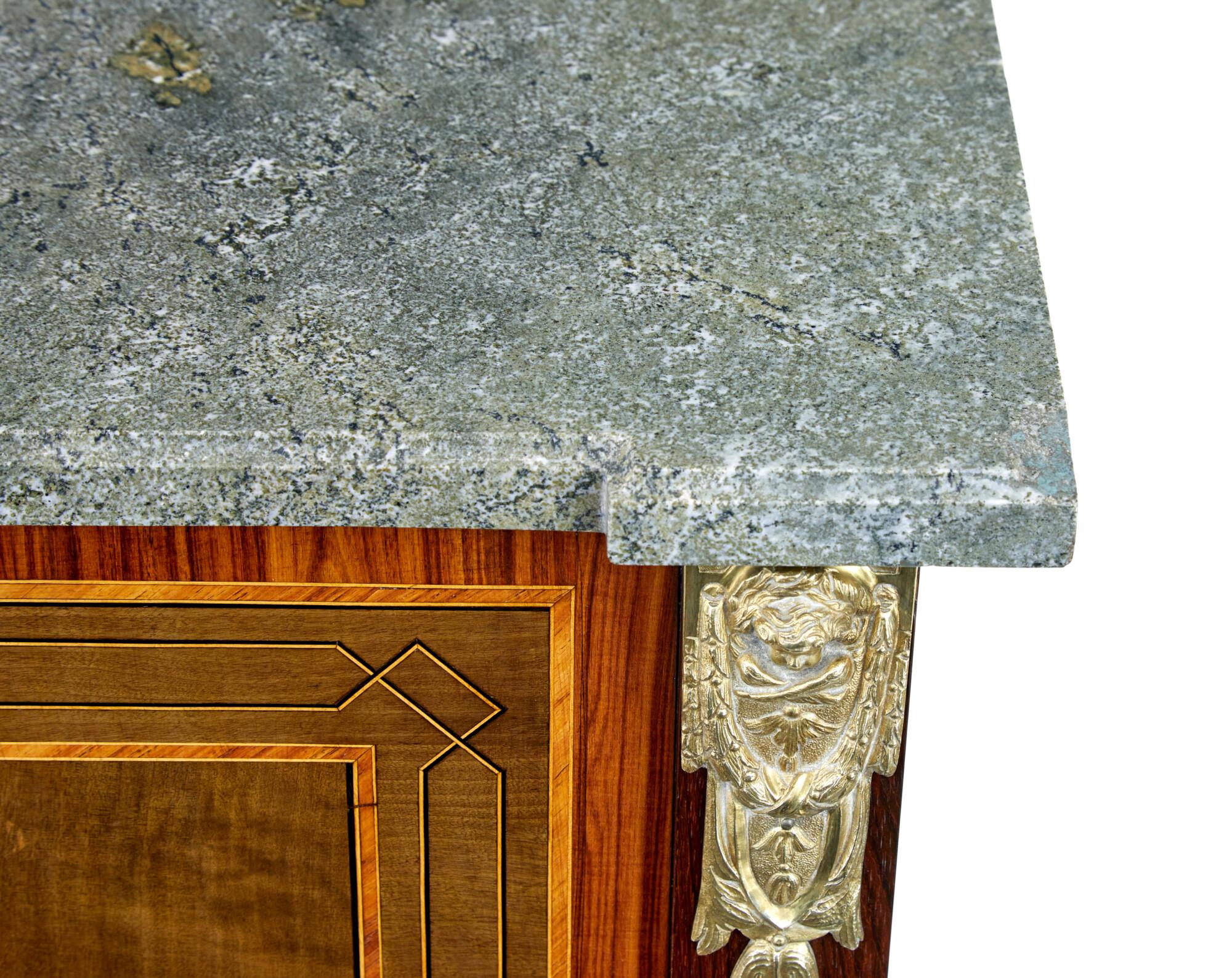 1930’s kingwood inlaid Swedish marble top secretaire For Sale 5
