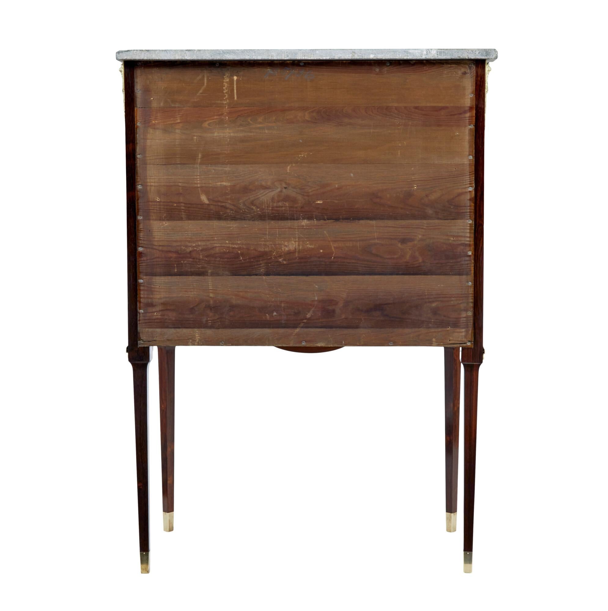 20th Century 1930’s kingwood inlaid Swedish marble top secretaire For Sale
