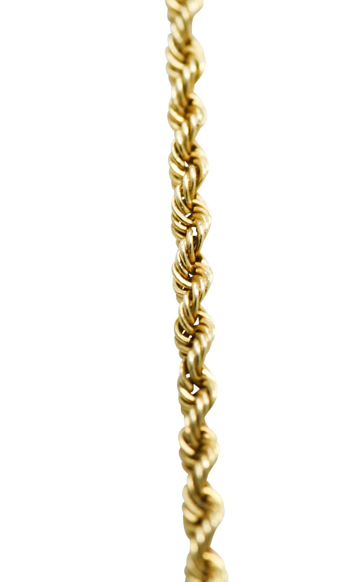 1930's Krementz Enamel Multi-Gem 14 Karat Gold Bouquet Pendant Brooch Necklace 2