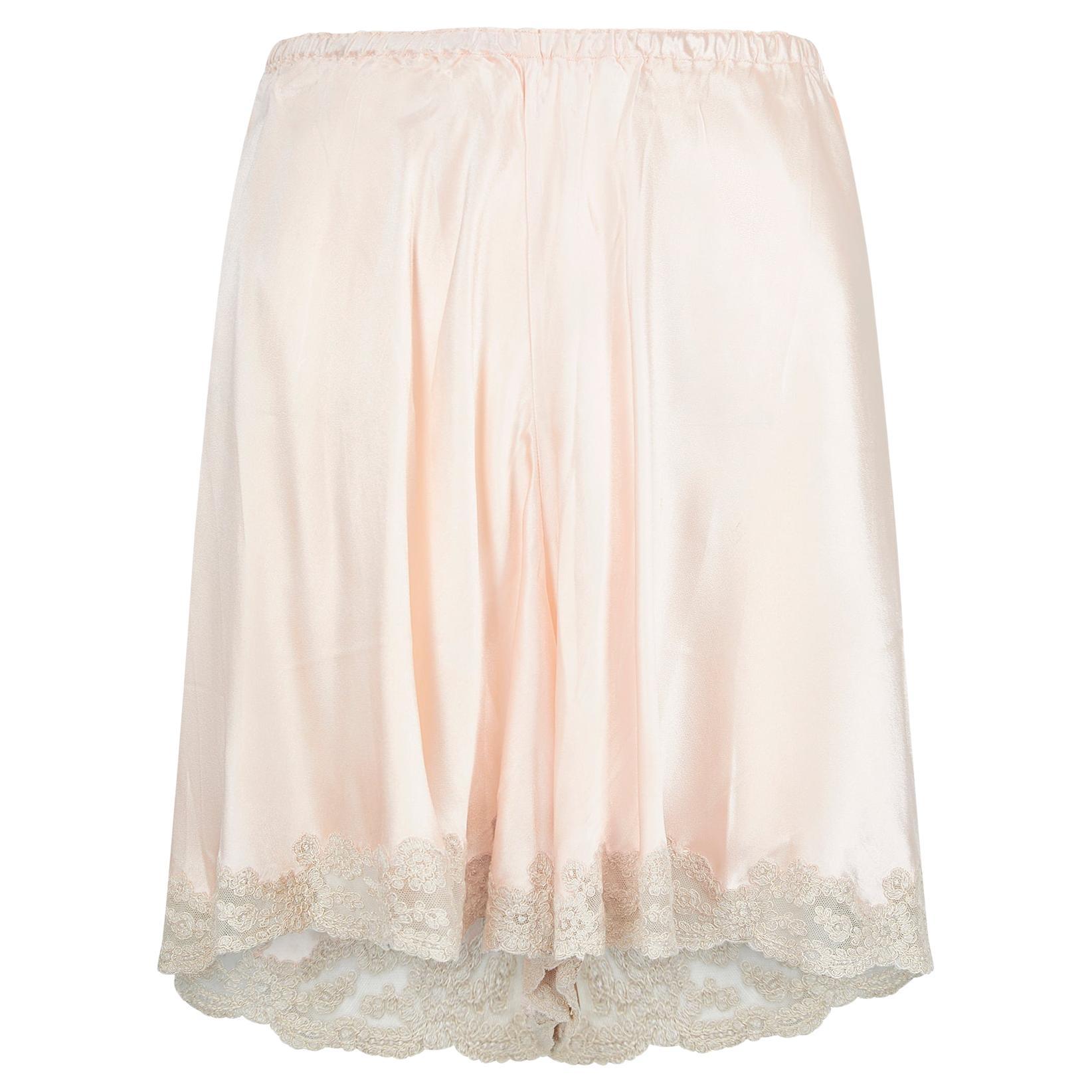1930s Lace Trimmed Pink Silk Tap Pants