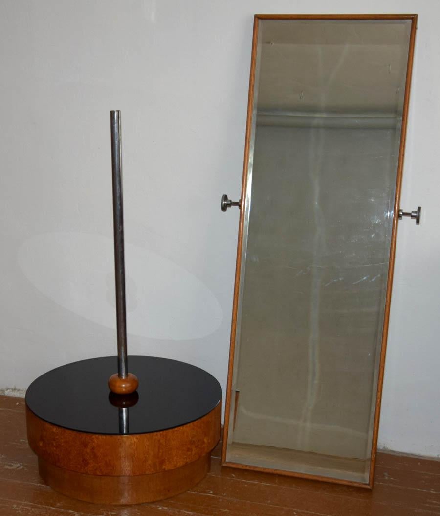 1930s Large Antique Floor Hinged Mirror by Halabala for UP Zavody In Good Condition For Sale In Praha, CZ