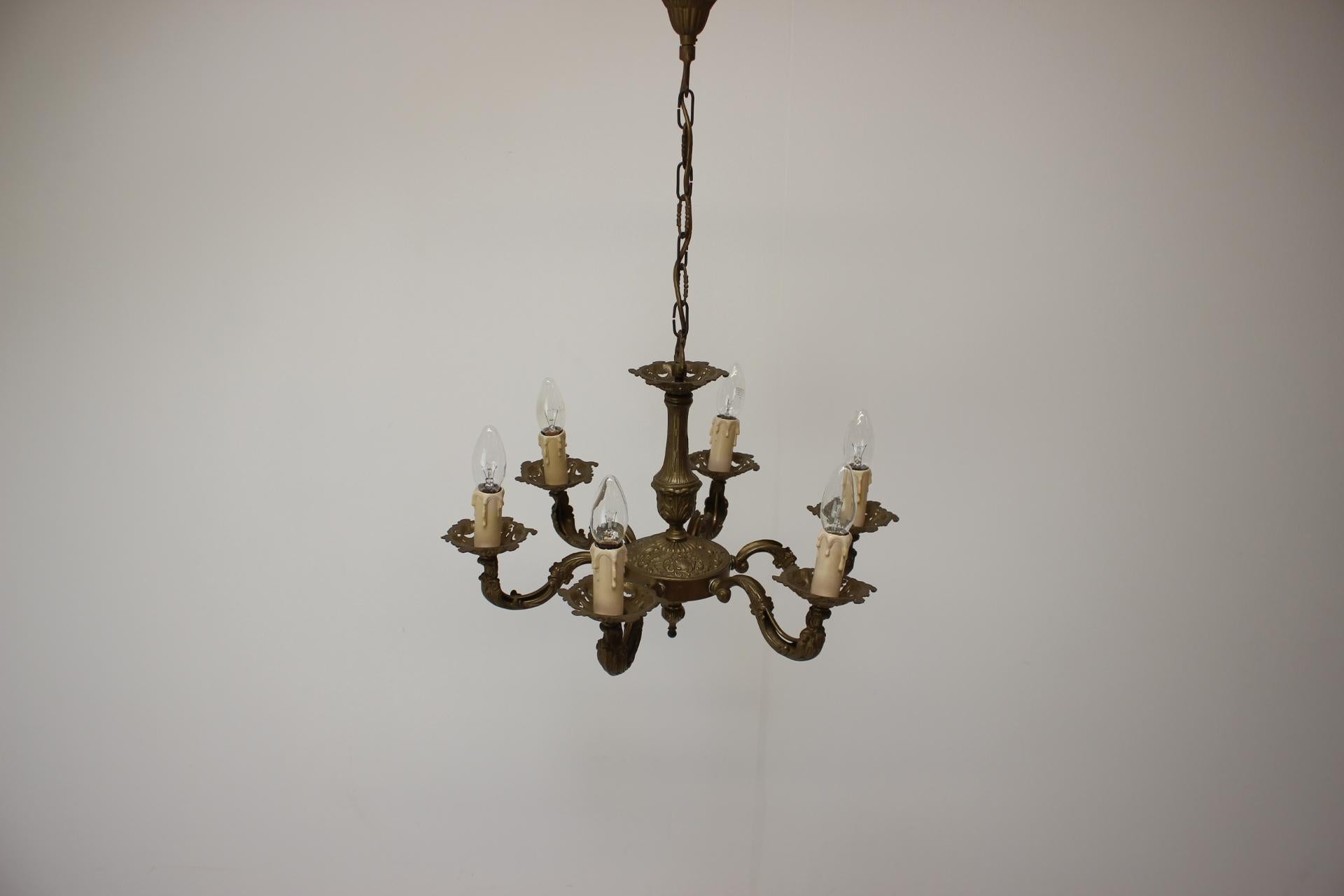 1930s Large Art Deco Chandelier, Czechoslovakia For Sale 5