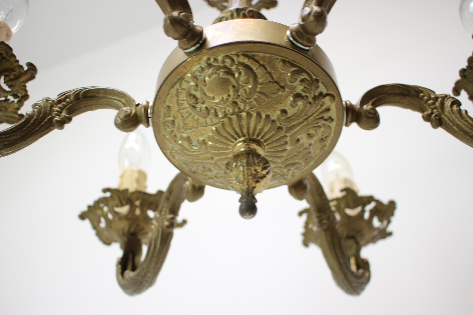 1930s Large Art Deco Chandelier, Czechoslovakia For Sale 6