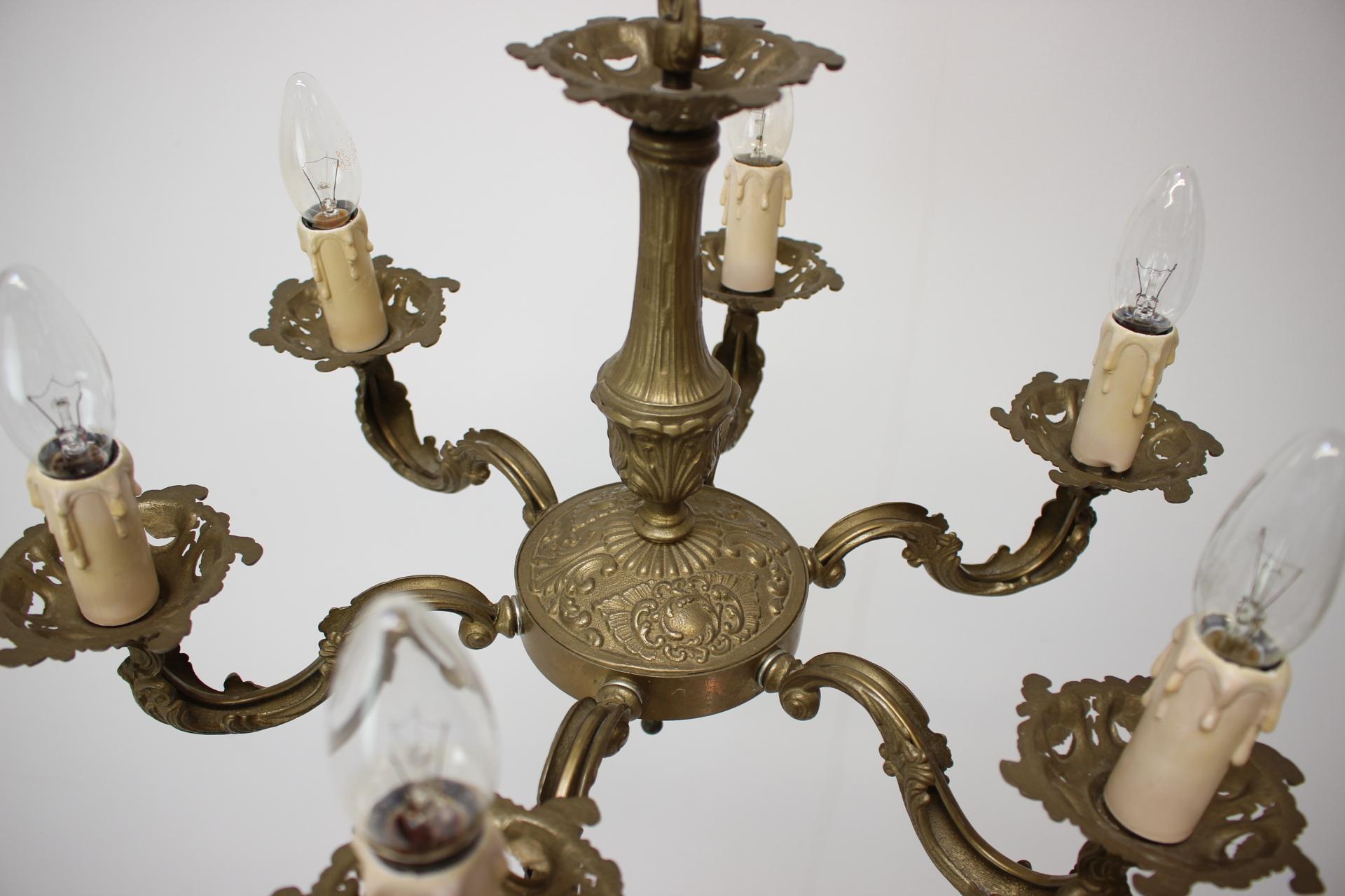 1930s Large Art Deco Chandelier, Czechoslovakia In Good Condition For Sale In Praha, CZ