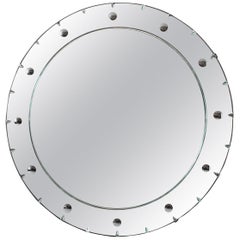 1930s Large Art Deco Circular Mirror