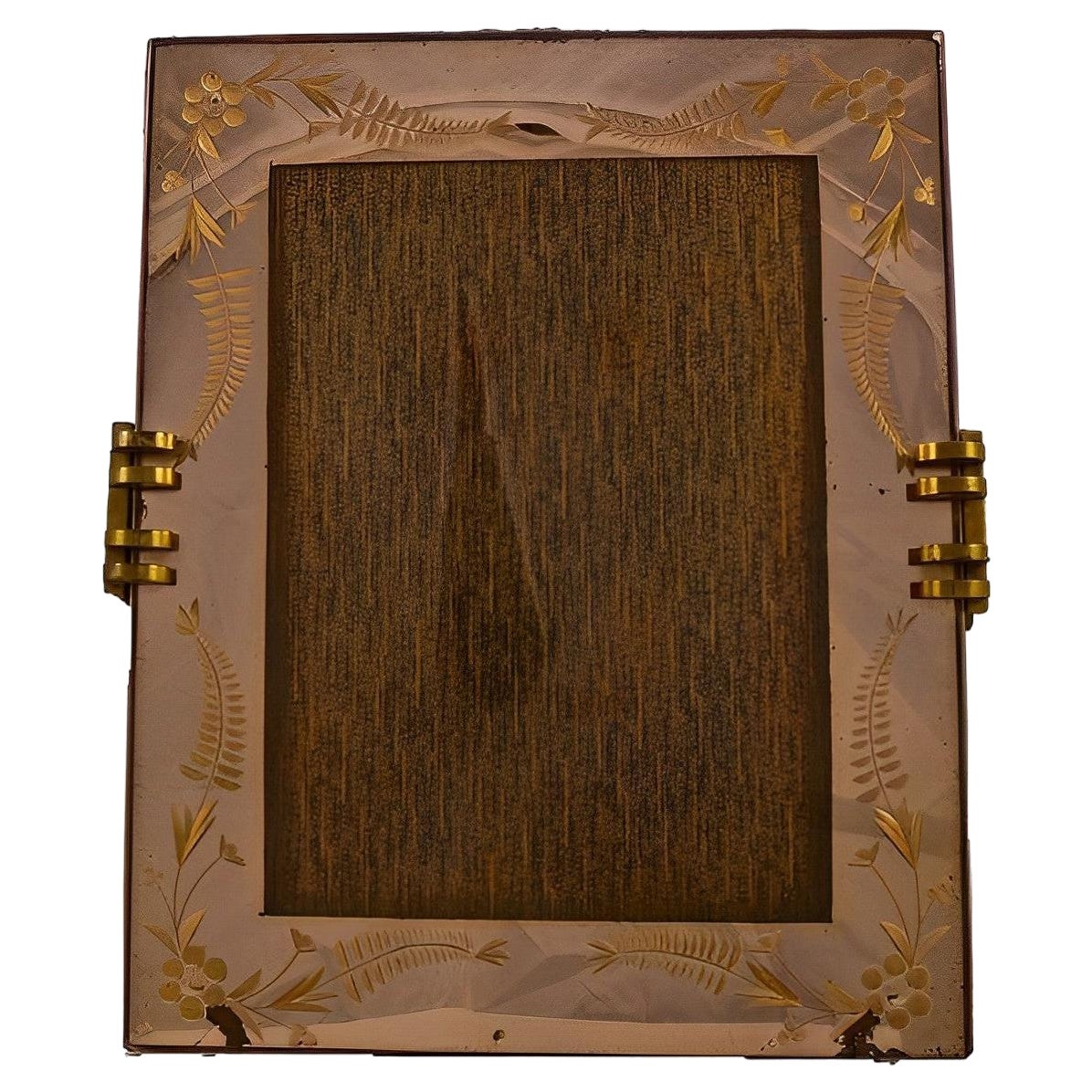 Grande cornice Art Deco francese degli anni '30 con specchio color pesca in vendita