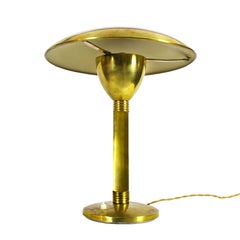 1930 Gran lámpara Art Decó de sobremesa o escritorio, latón y laca marfil - Italia