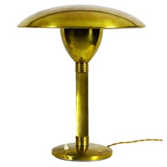 1930s Large Art Deco Table or Desk Lamp, Brass and Ivory Lacquer, Italy