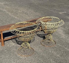 1930s large art deco wire Jardinere pair outdoor