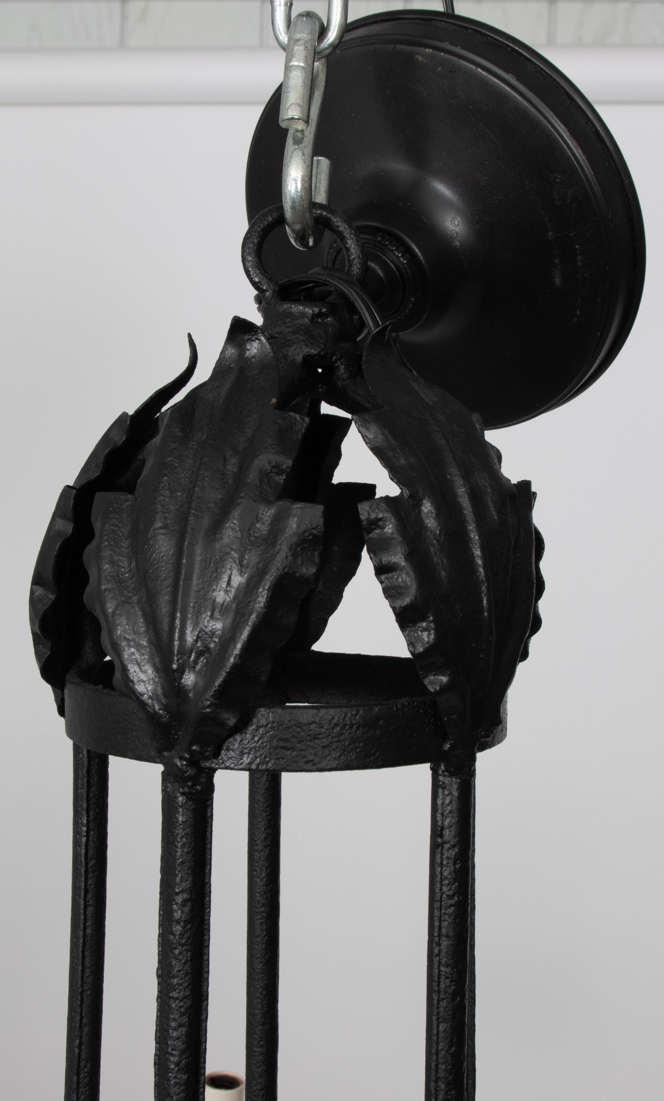 black cast iron chandelier