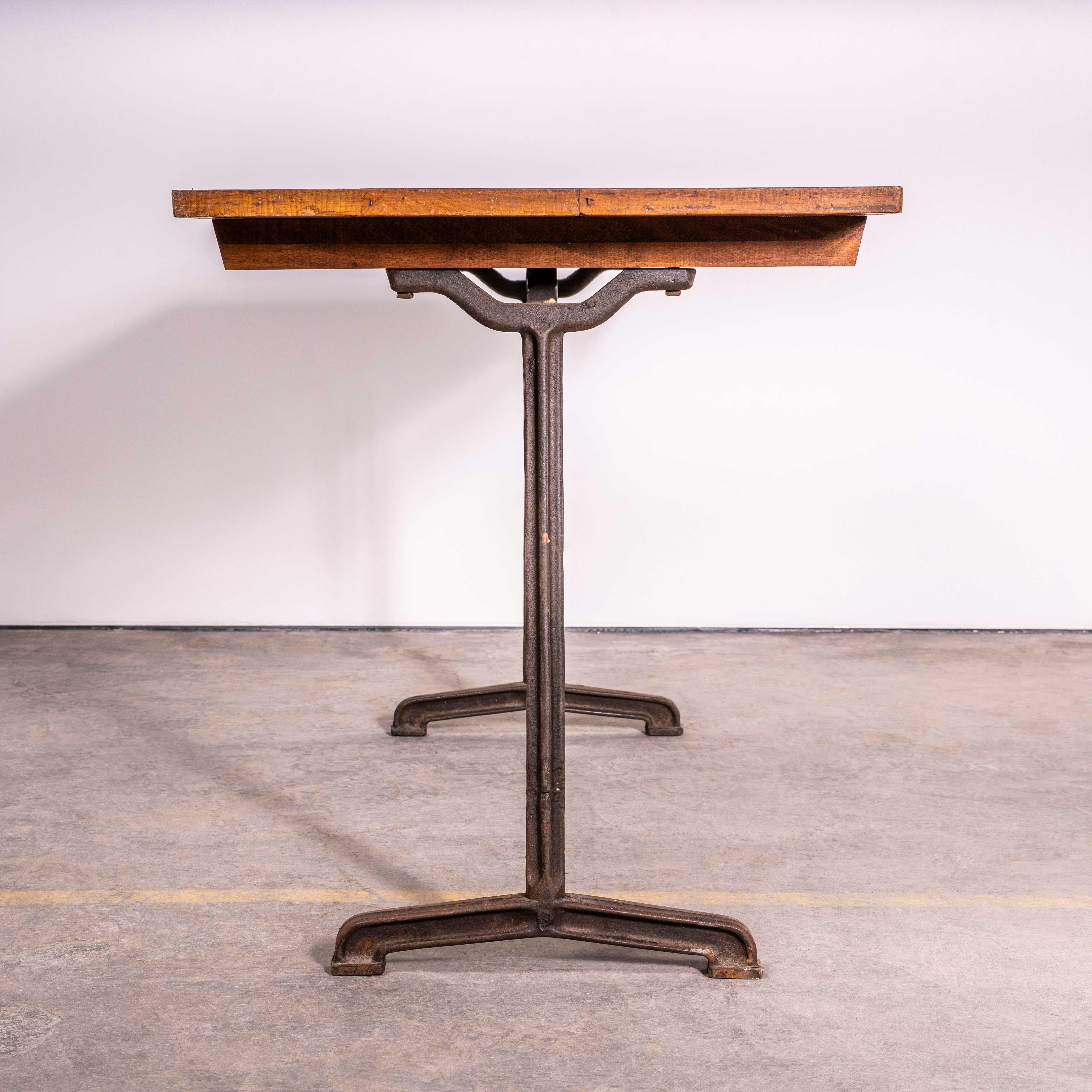 1930’s Original Cast Base Fischel Bistro Dining Tables. 

Fischel was founded in 1871 by Czech born David Gabriel Fischel, a successful vegetable oil merchant, using the first hand knowledge of his eldest son who had worked in one of Thonets Czech