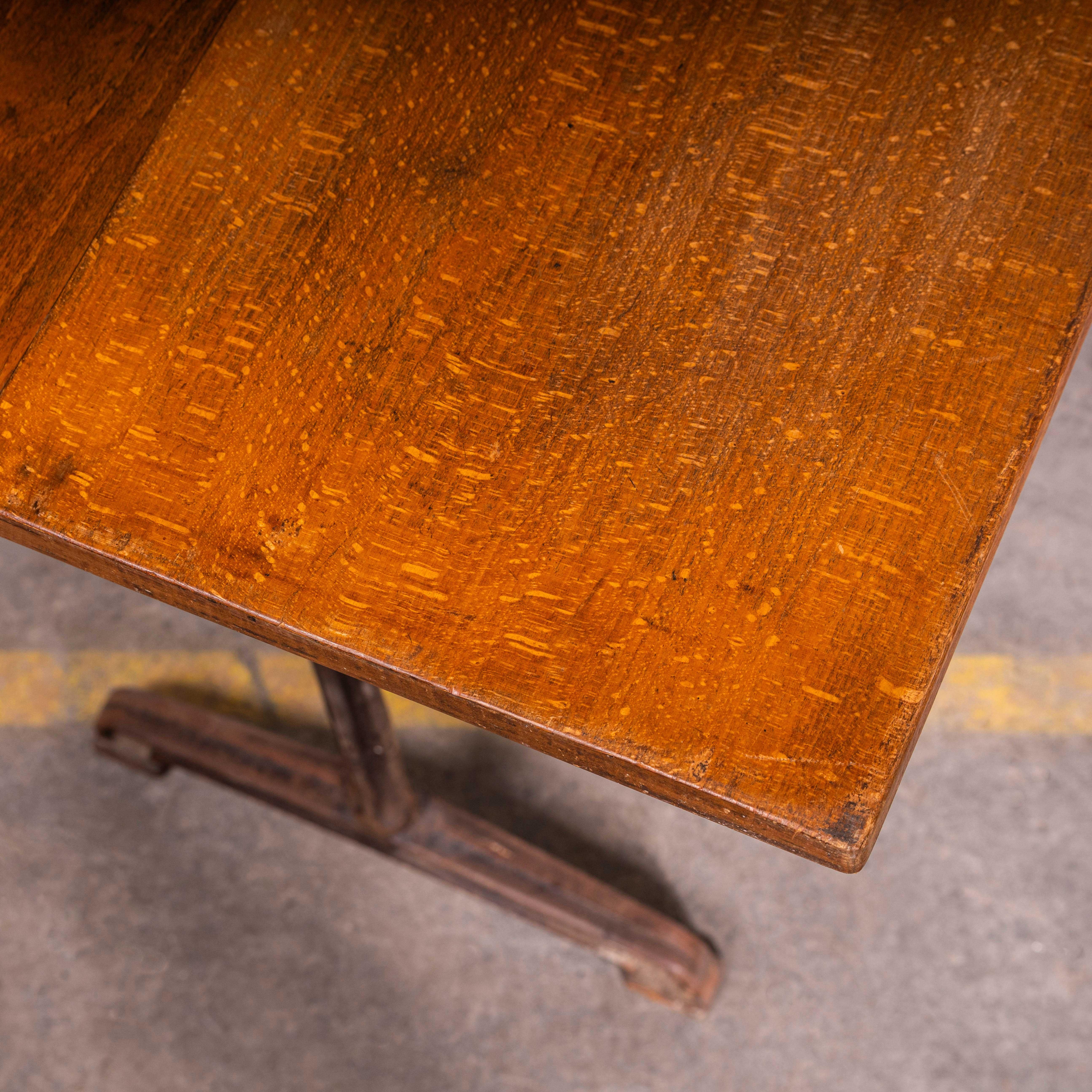 Iron 1930's Large French Cast Base Café Dining Table (3484) For Sale