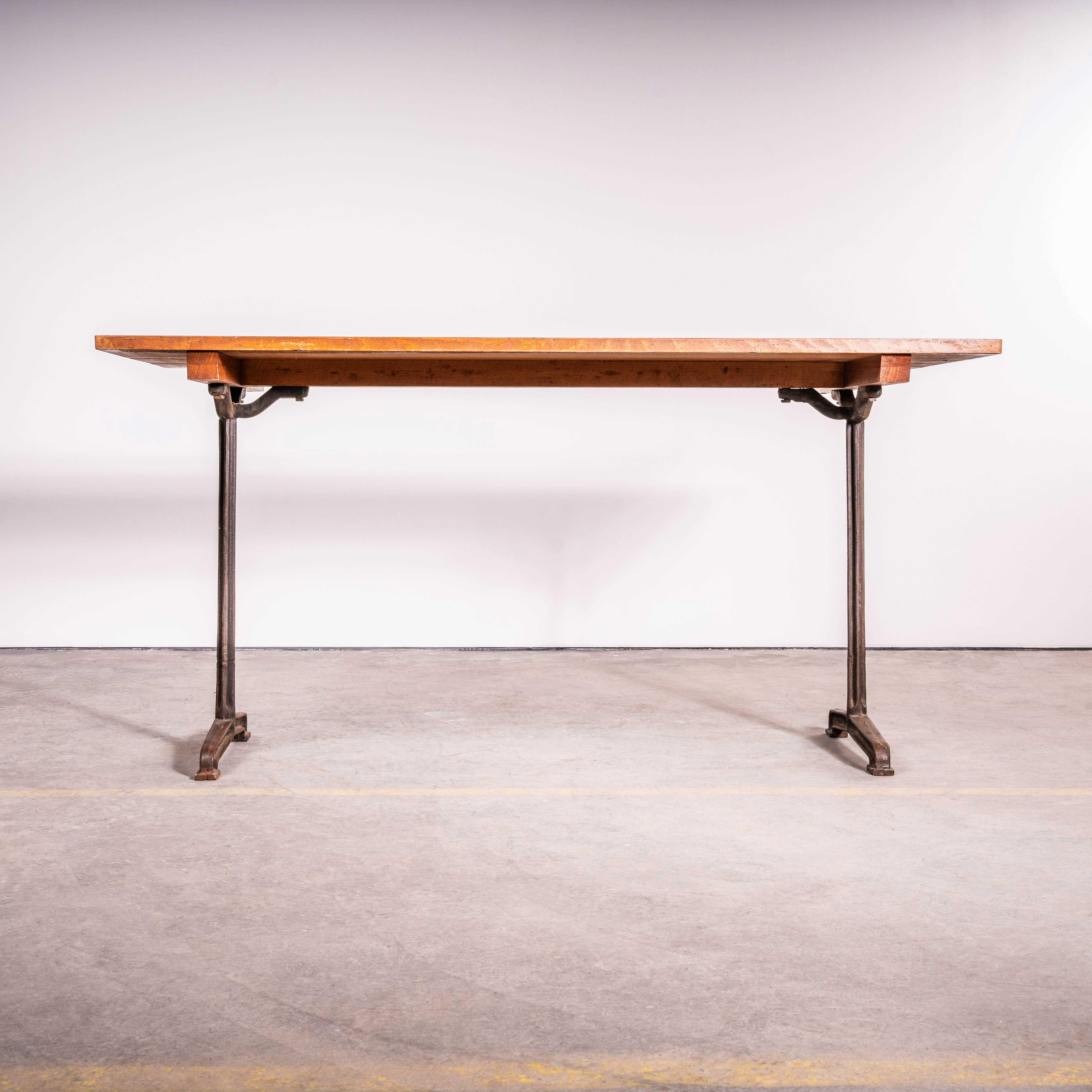 1930's Large French Cast Base Café Dining Table (3484) For Sale 2