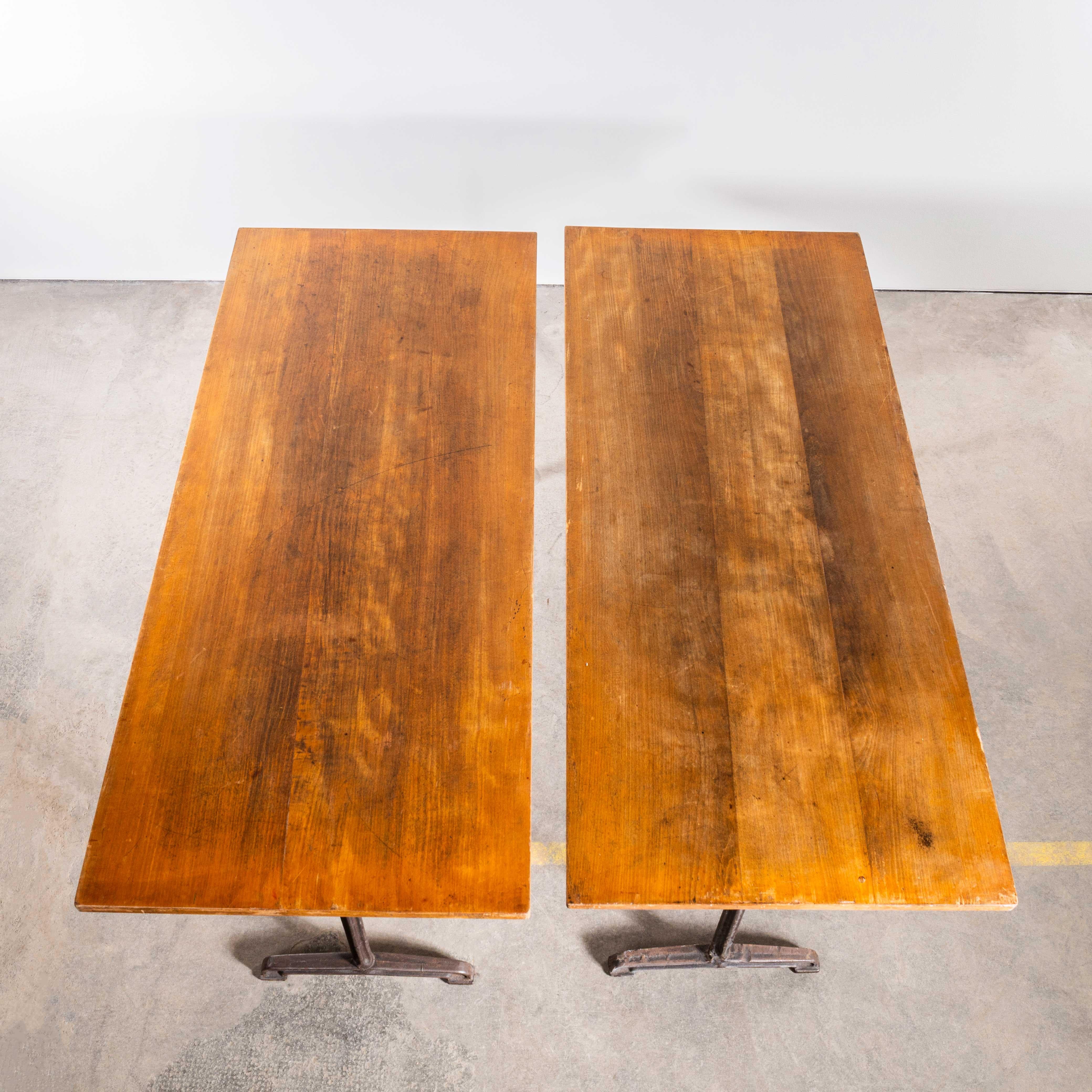1930's Large French Cast Base Café Dining Table (3484) For Sale 4
