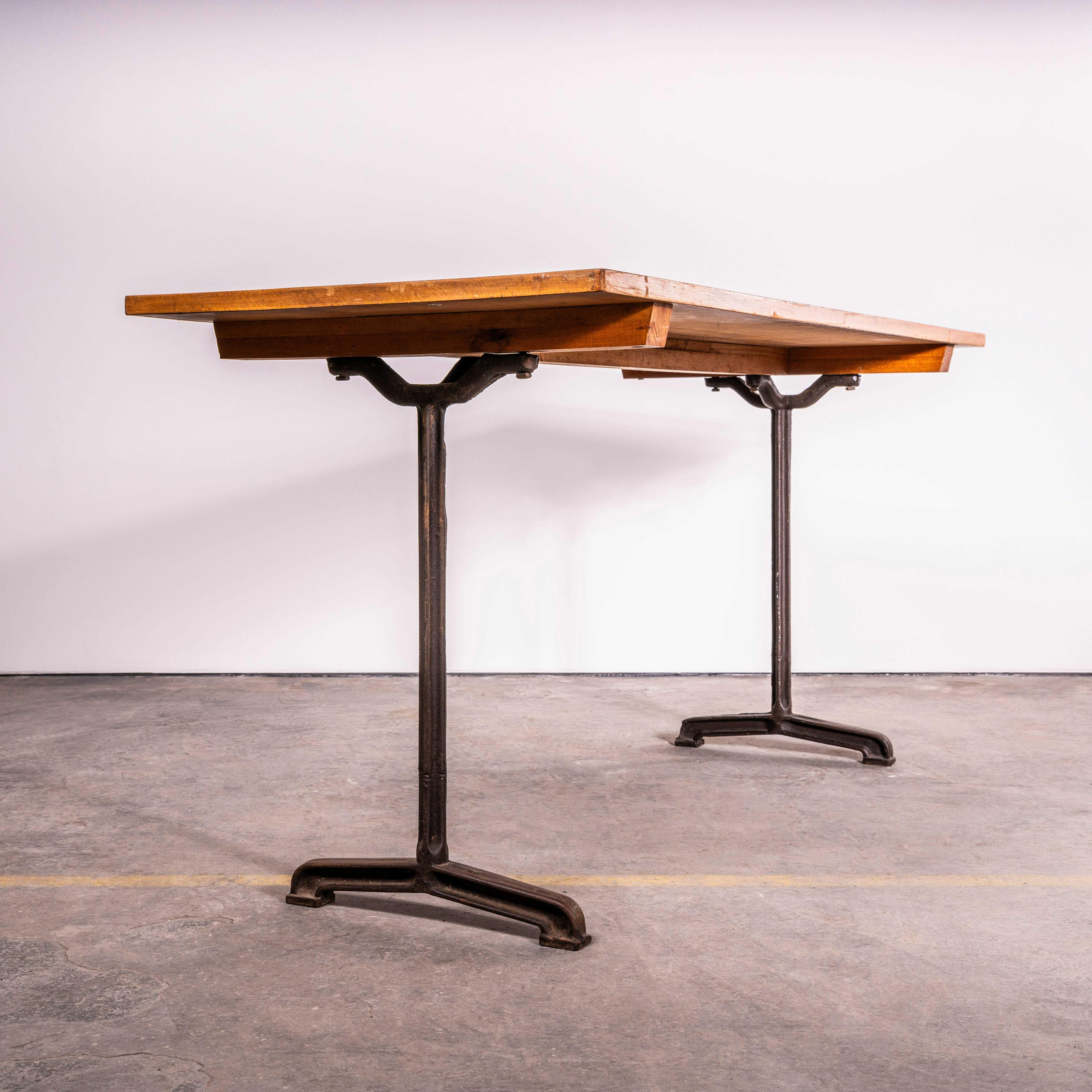 1930’s Large French Cast Base Café Dining Table (3571). Fischel was founded in 1871 by Czech born David Gabriel Fischel, a successful vegetable oil merchant, using the first hand knowledge of his eldest son who had worked in one of Thonets Czech