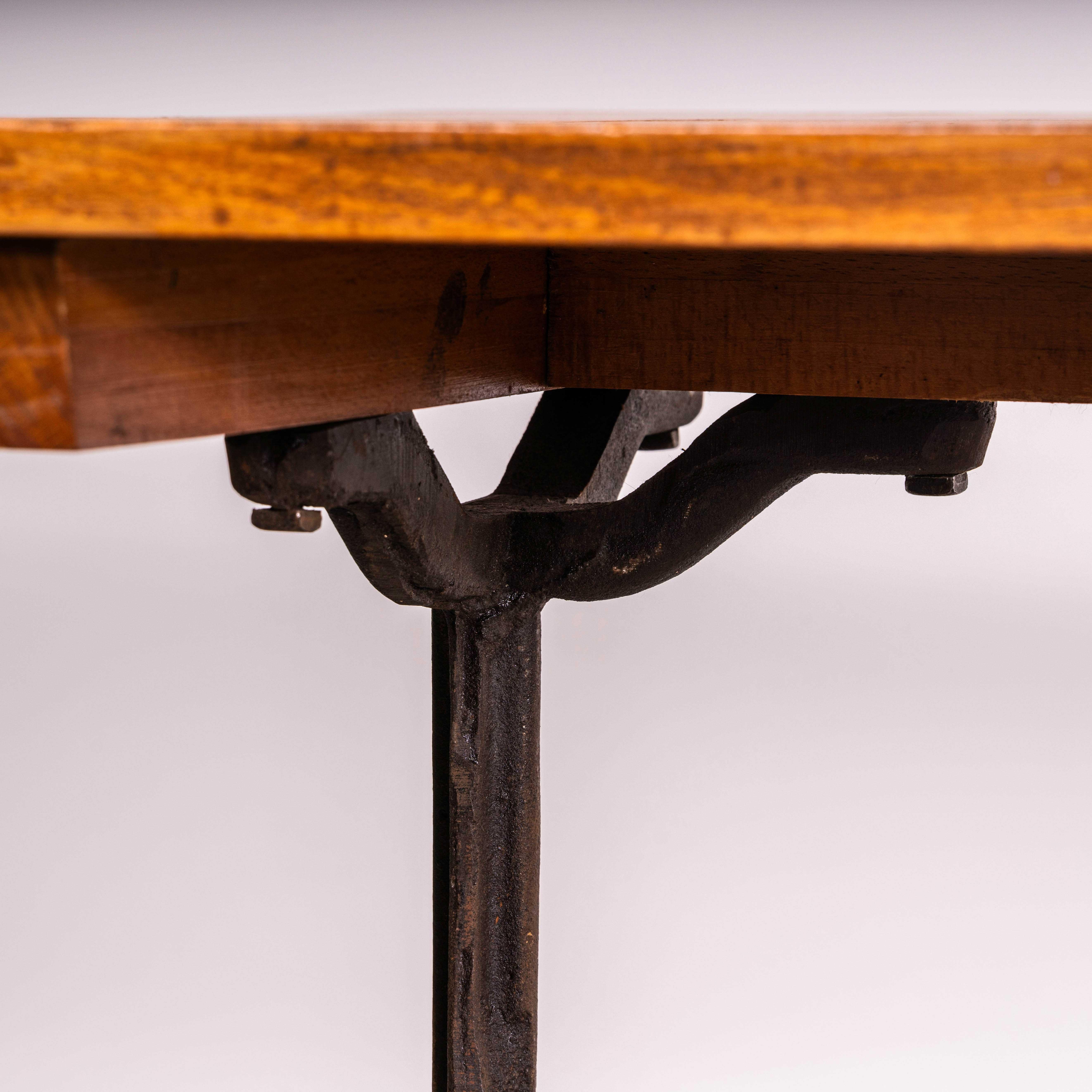 1930's Large French Cast Base Café Dining Table (3571) In Good Condition For Sale In Hook, Hampshire
