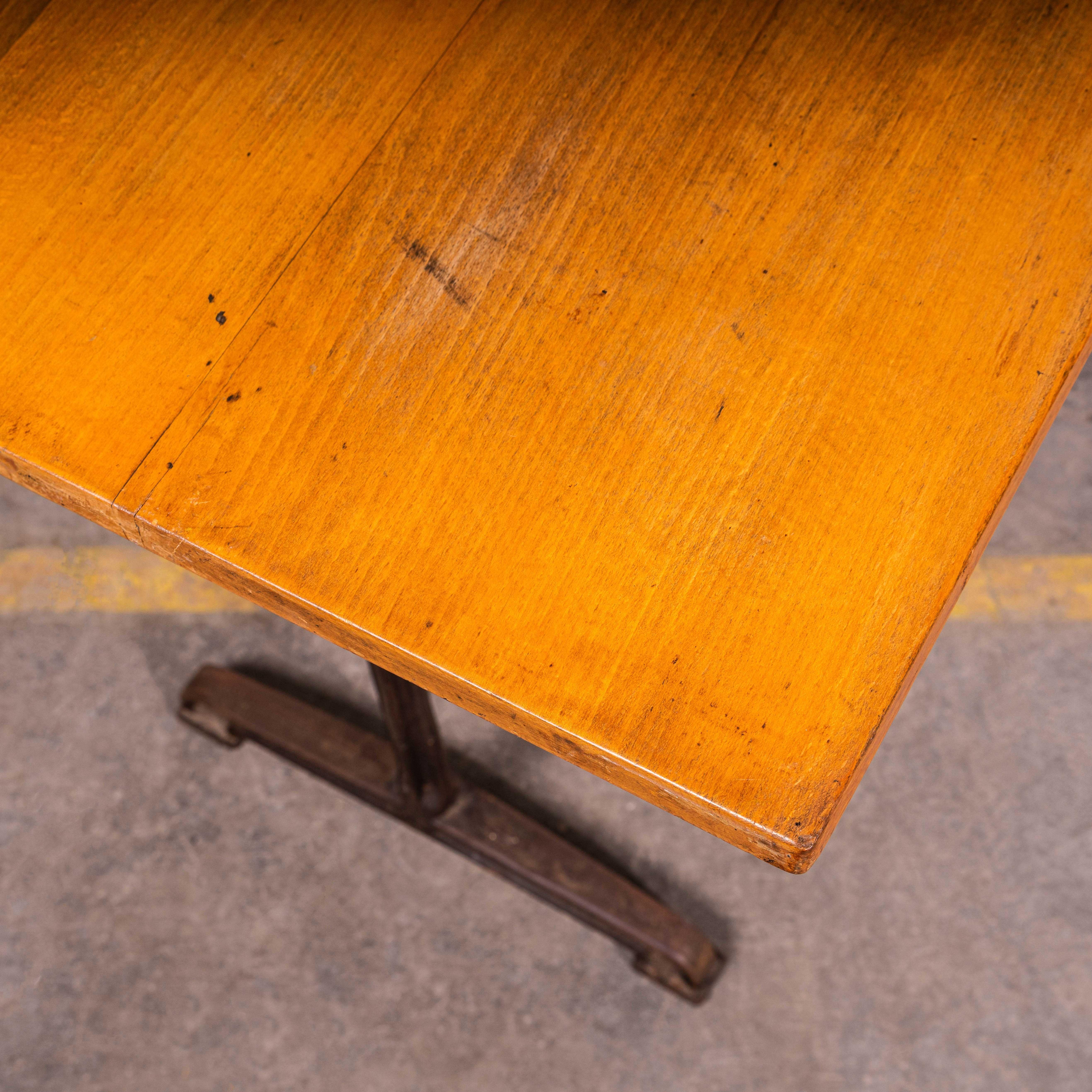 Early 20th Century 1930's Large French Cast Base Café Dining Table (3571) For Sale